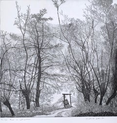 Etching of an autumnal scenery at the end of September 