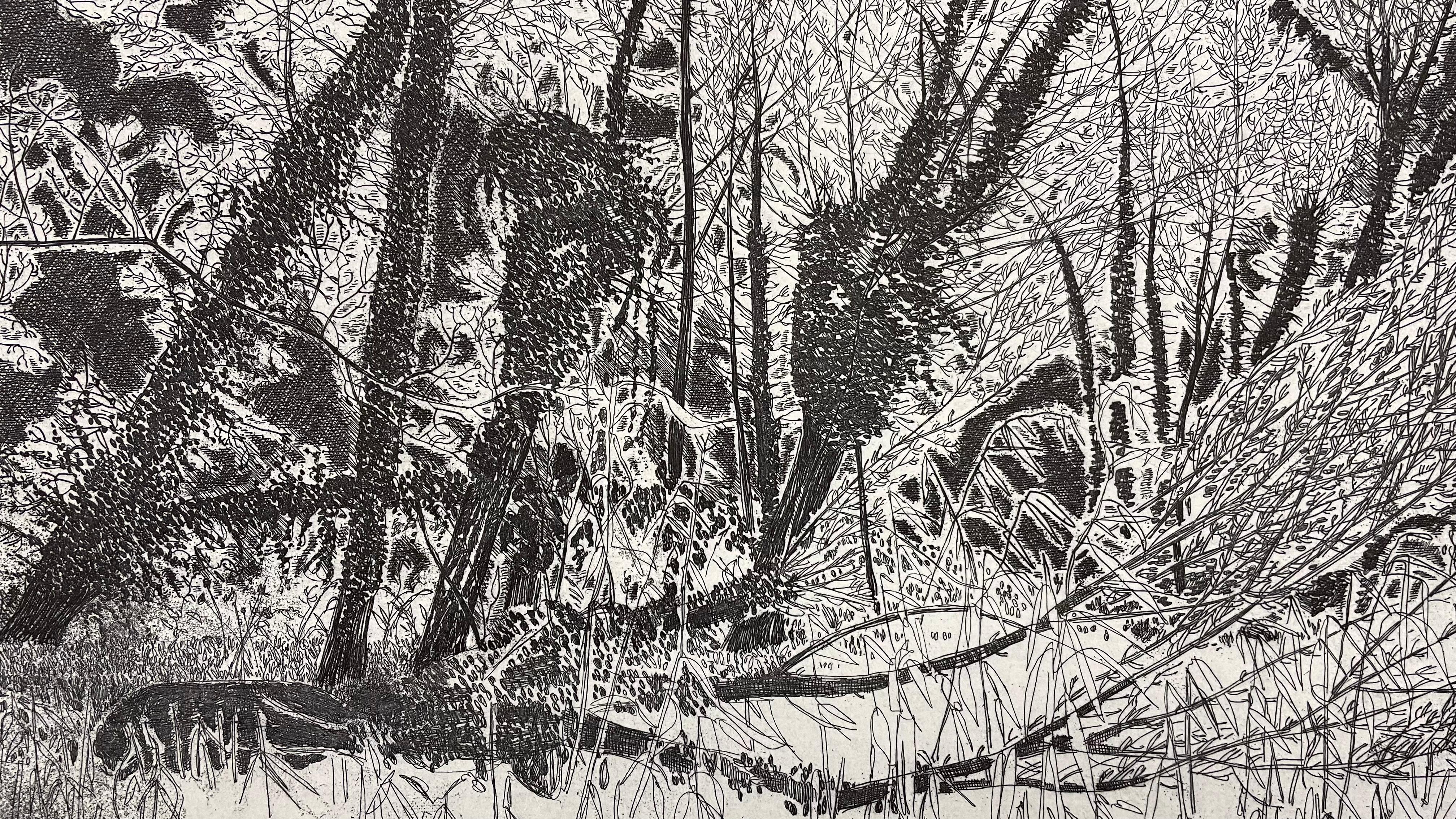 L'albero abbattuto, 1981, rif. 412, Etching Print by Federica Galli For Sale 2