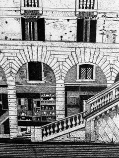 Puente de Rialto en Venecia, impresión romántica contemporánea, grabada por Federica Galli