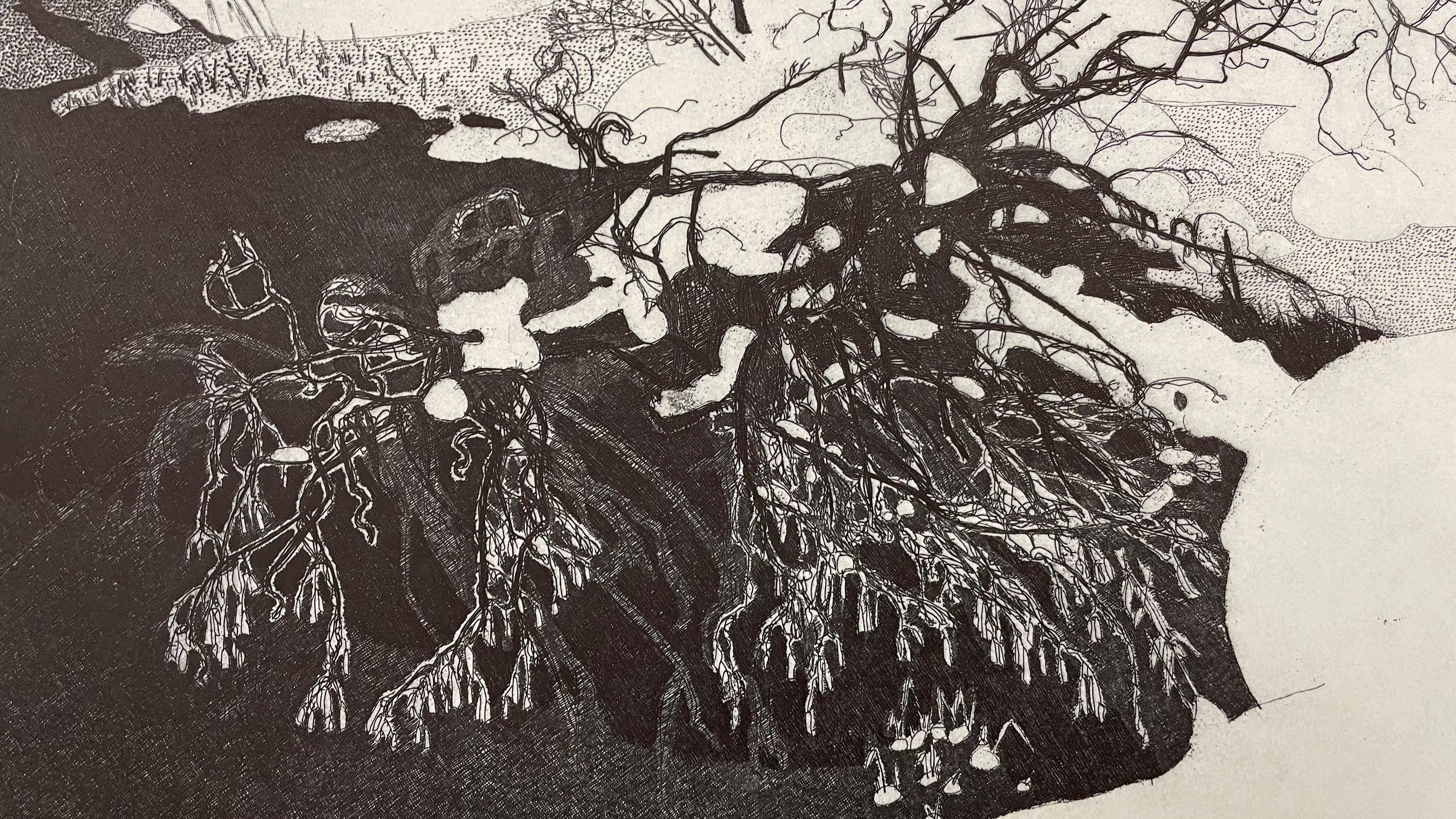 Snowed river, 1982, rif. 425, Etching Print by Federica Galli For Sale 2