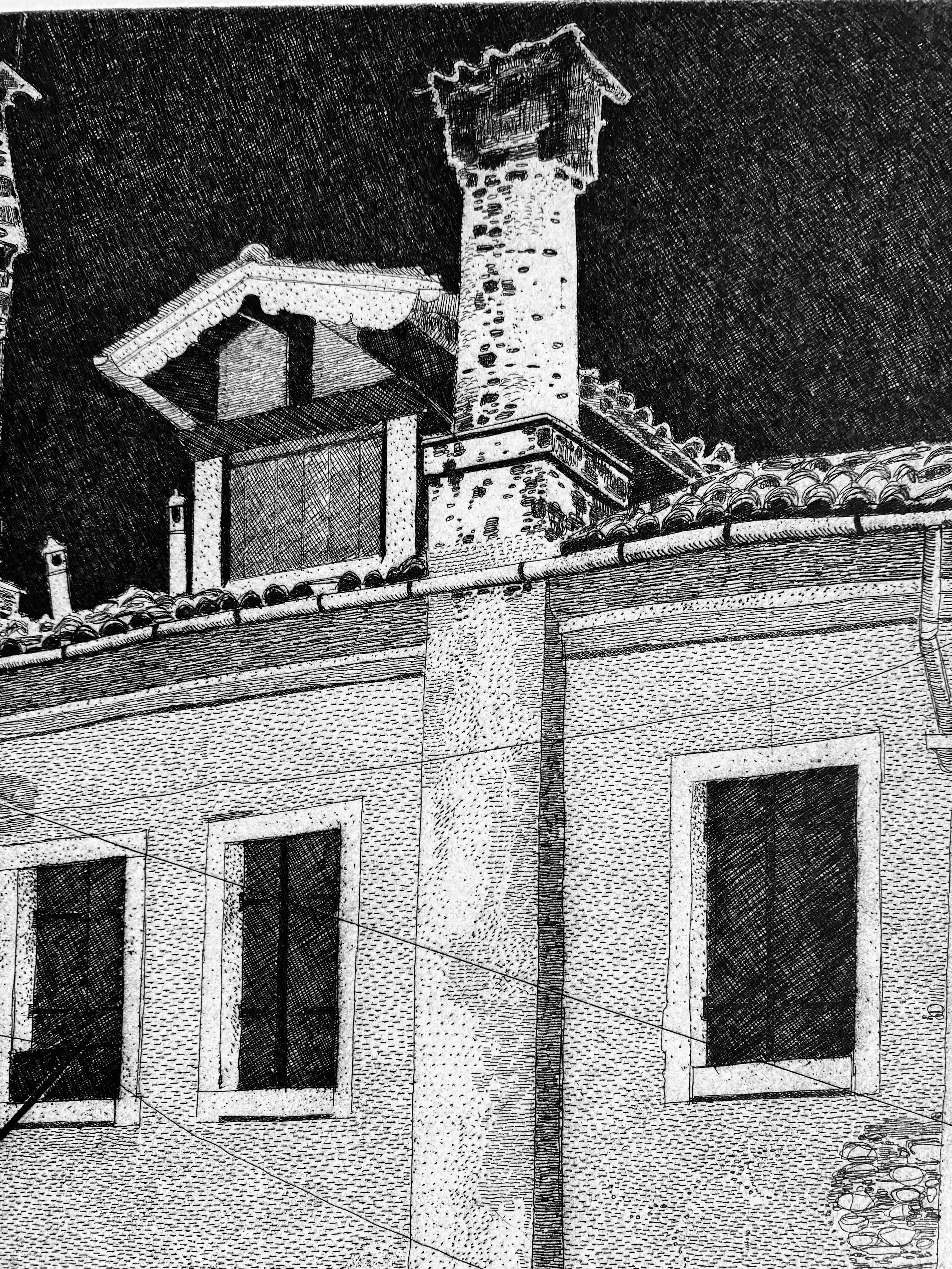 Venice contemporary view - Night Giudecca black and white Federica Galli  For Sale 3