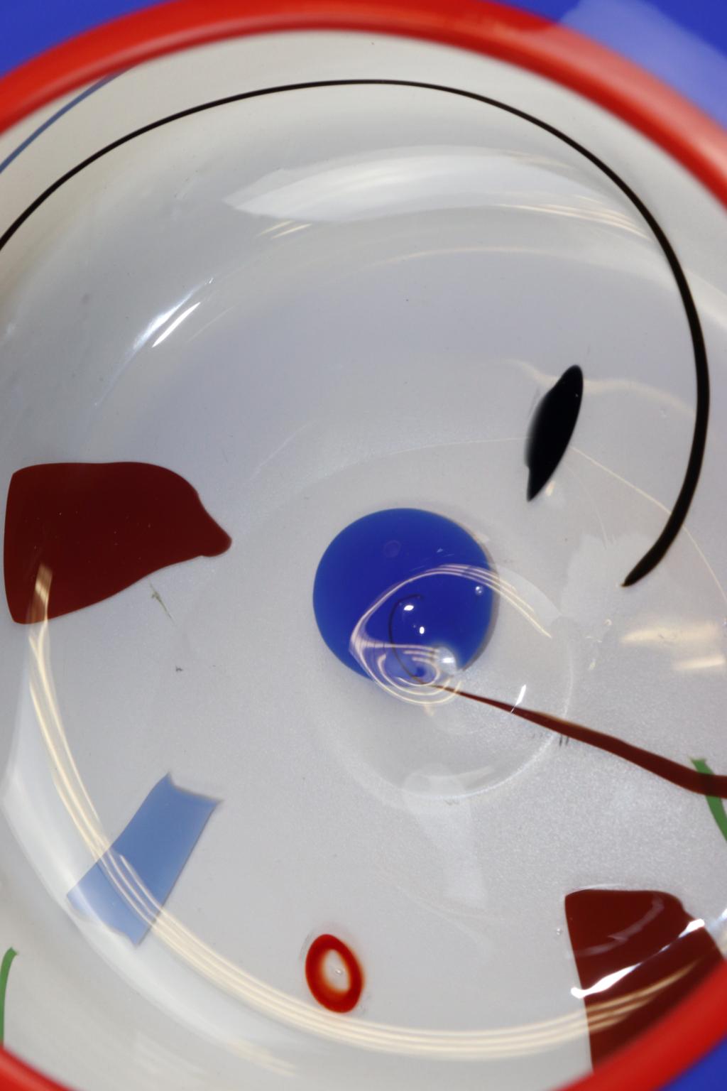 Late 20th Century Federica Marangoni Kandinsky Inspired Murano Hand Blown Glass Bowl For Sale