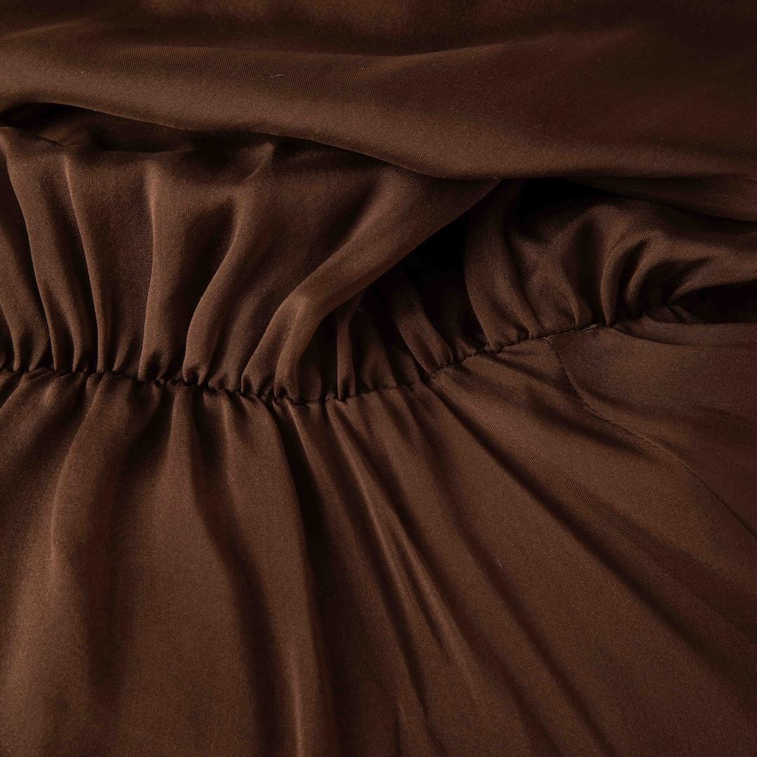 Federica Tosi - Vestito midi marrone in seta trasparente - taglia S In condizioni ottime in vendita a London, GB