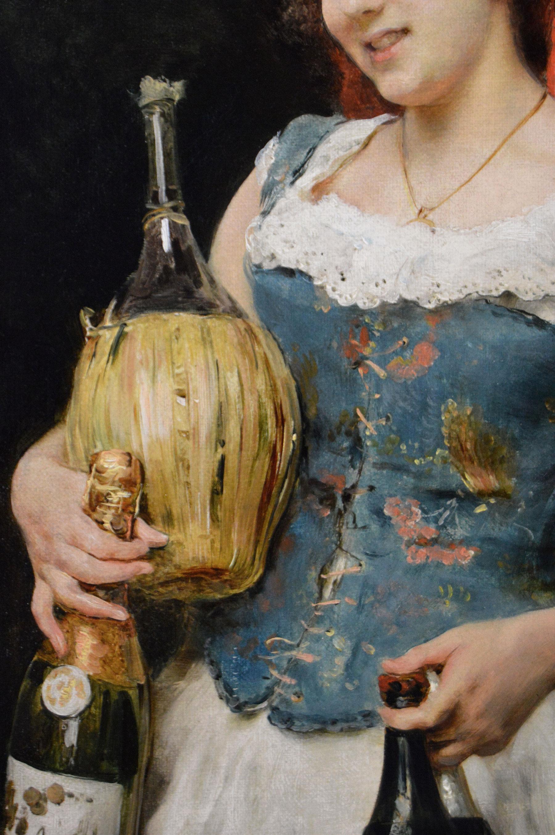 Pair of 19th Century portrait oil paintings of Italian women For Sale 5