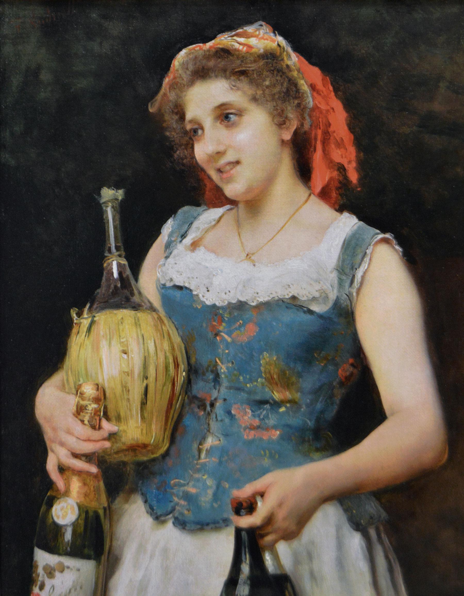 Pair of 19th Century portrait oil paintings of Italian women For Sale 2