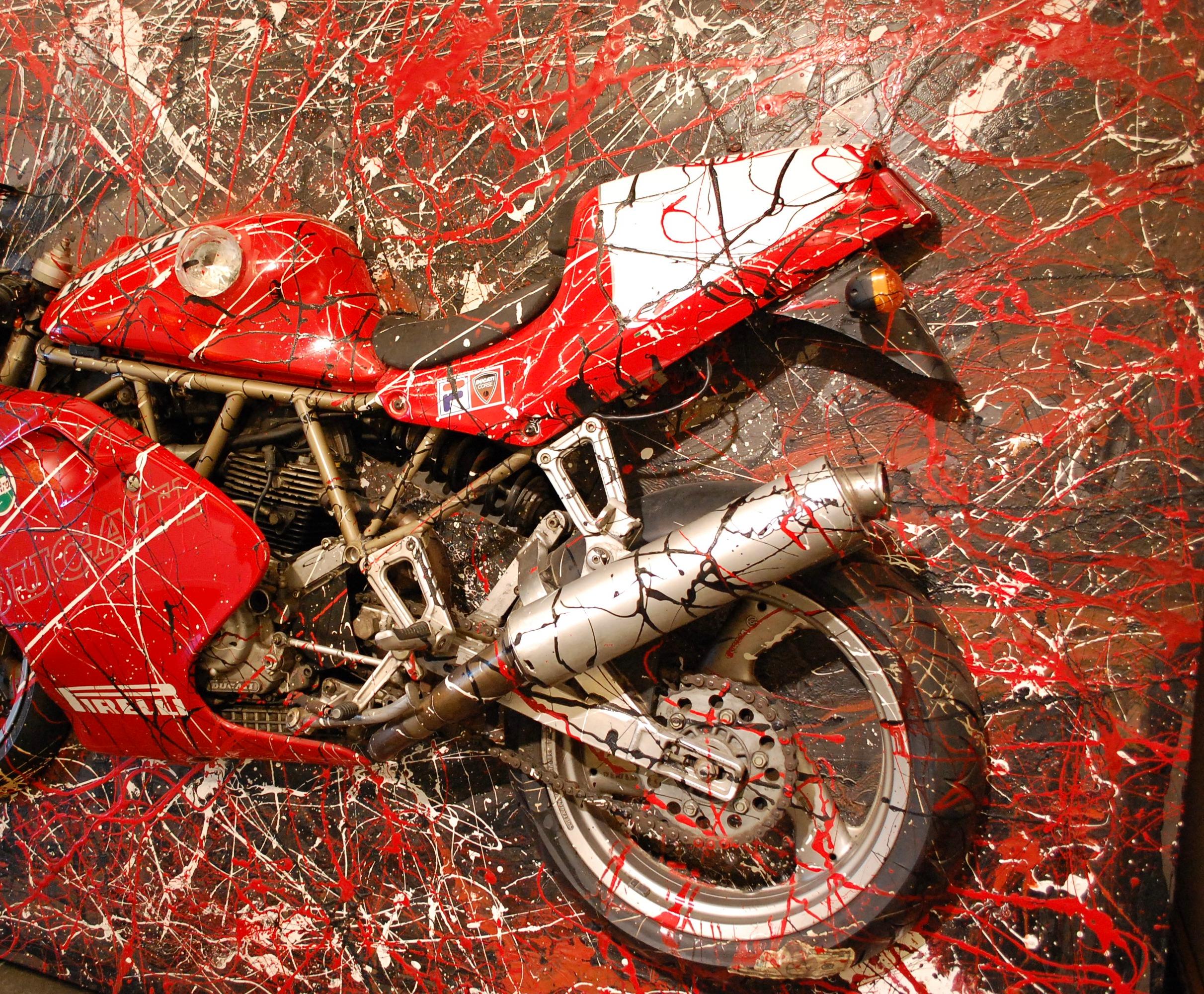 The Fast The Furious & The Nothing Ducati - Painting by Federico Brondi Zumino