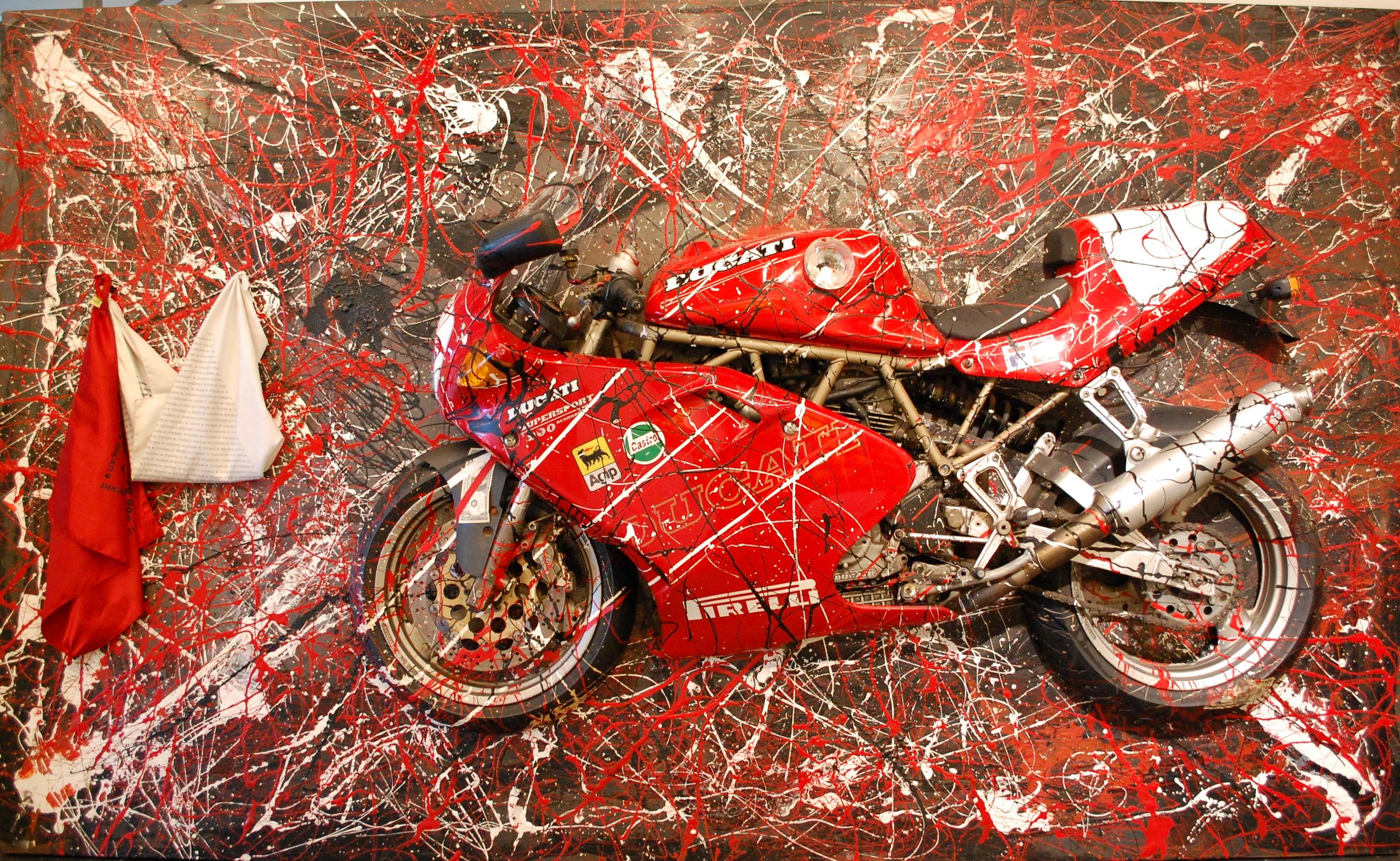 Federico Brondi Zumino Abstract Painting - The Fast The Furious & The Nothing Ducati