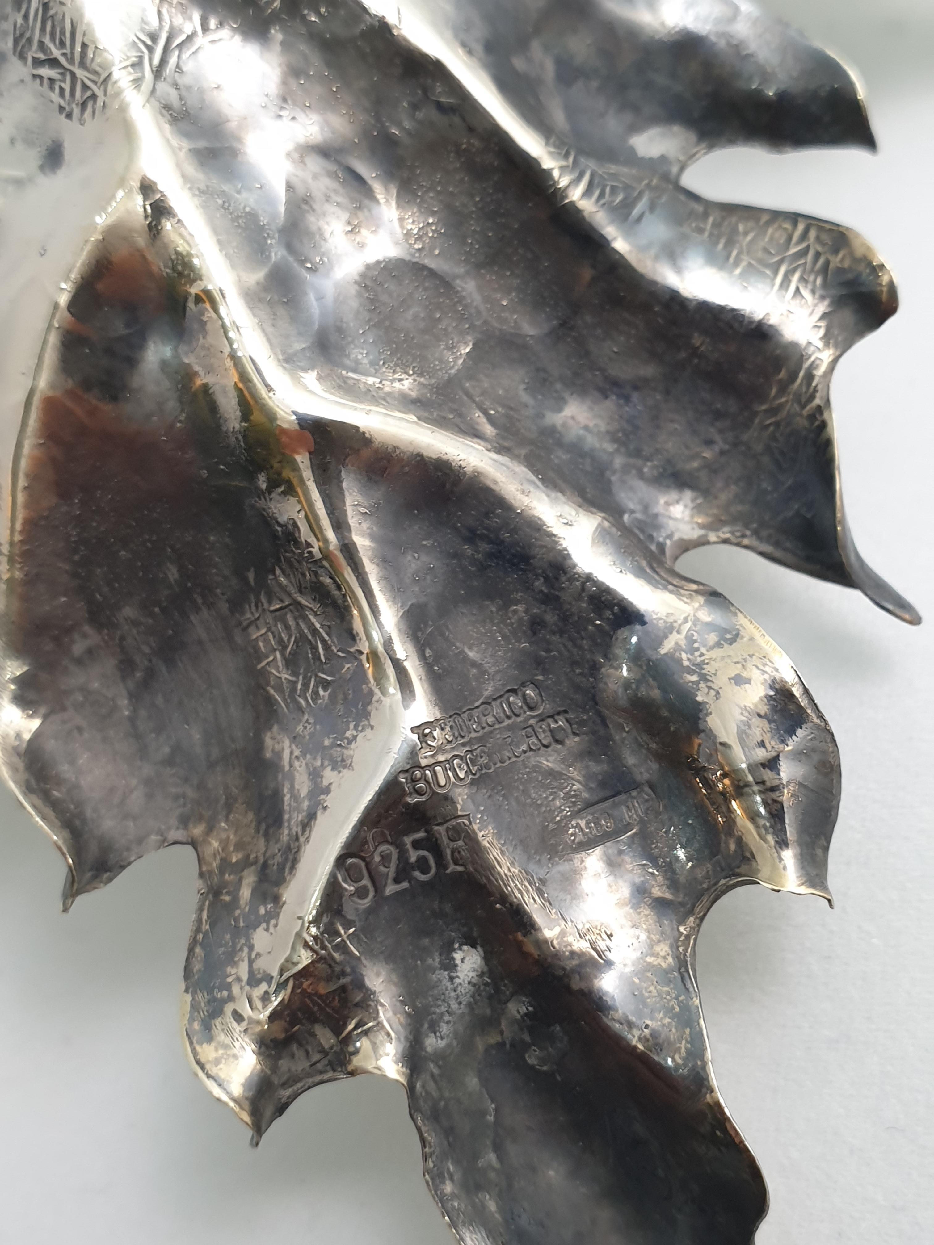 Federico Buccellati Sterling Silver Leaves Centerpiece, Italy, 1980s For Sale 1