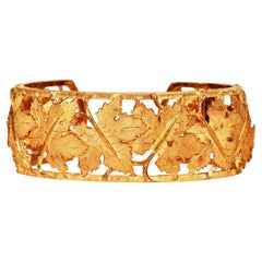 Federico Buccellati Vintage 18K Gold Maple Leaf Cuff Bracelet