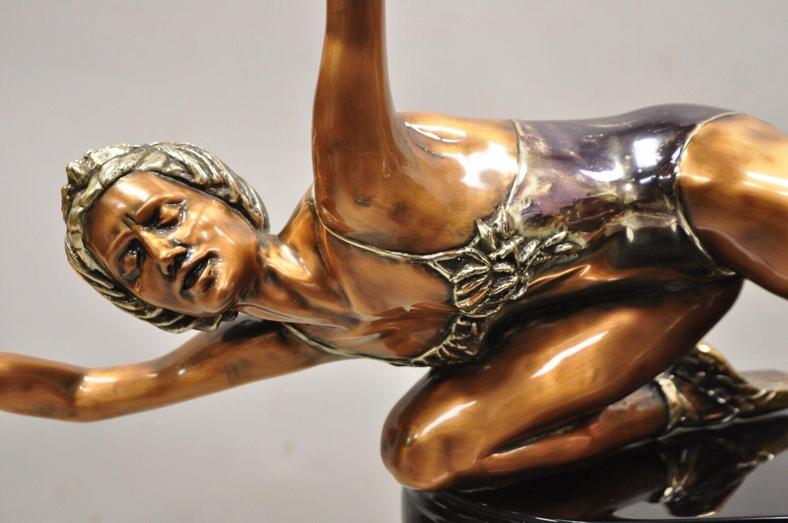 Art déco Sculpture en bronze de Federico Cardona représentant une danseuse de ballet sur socle en marbre 32/250 en vente