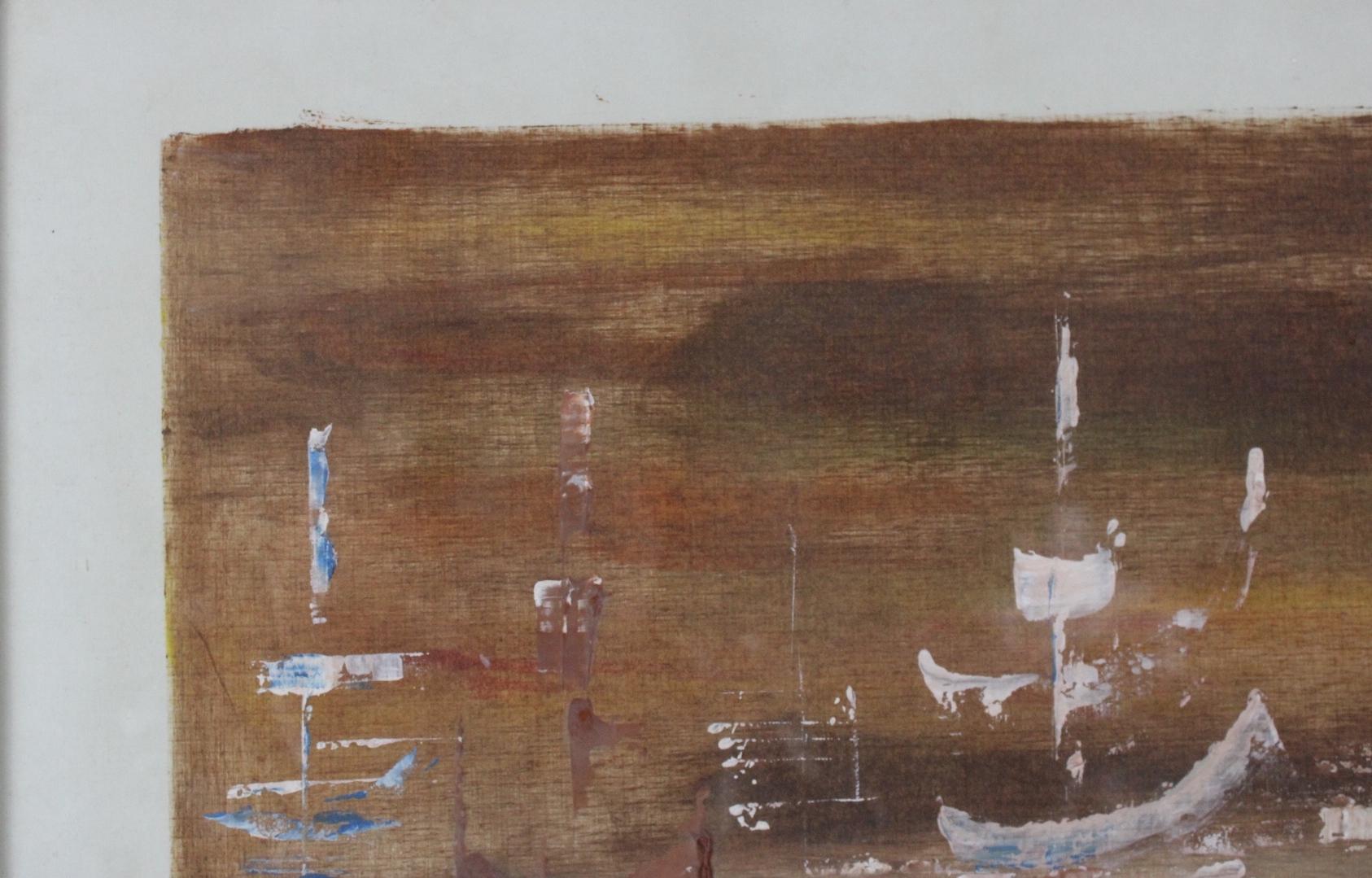 Barcos surrealistas, Federico Castellon - Surrealismo americano, Óleo sobre papel, 1950 en venta 5