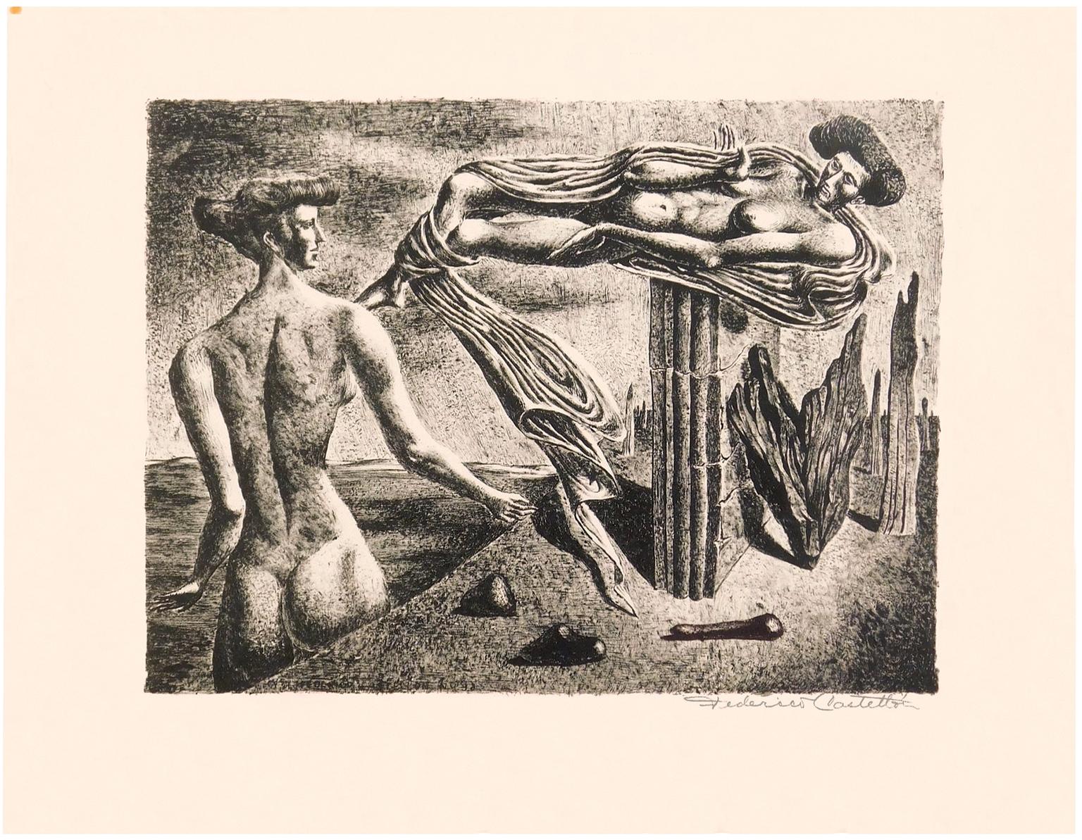 Le corps et l'âme - Le surréalisme du milieu du 20e siècle - Print de Federico Castellon