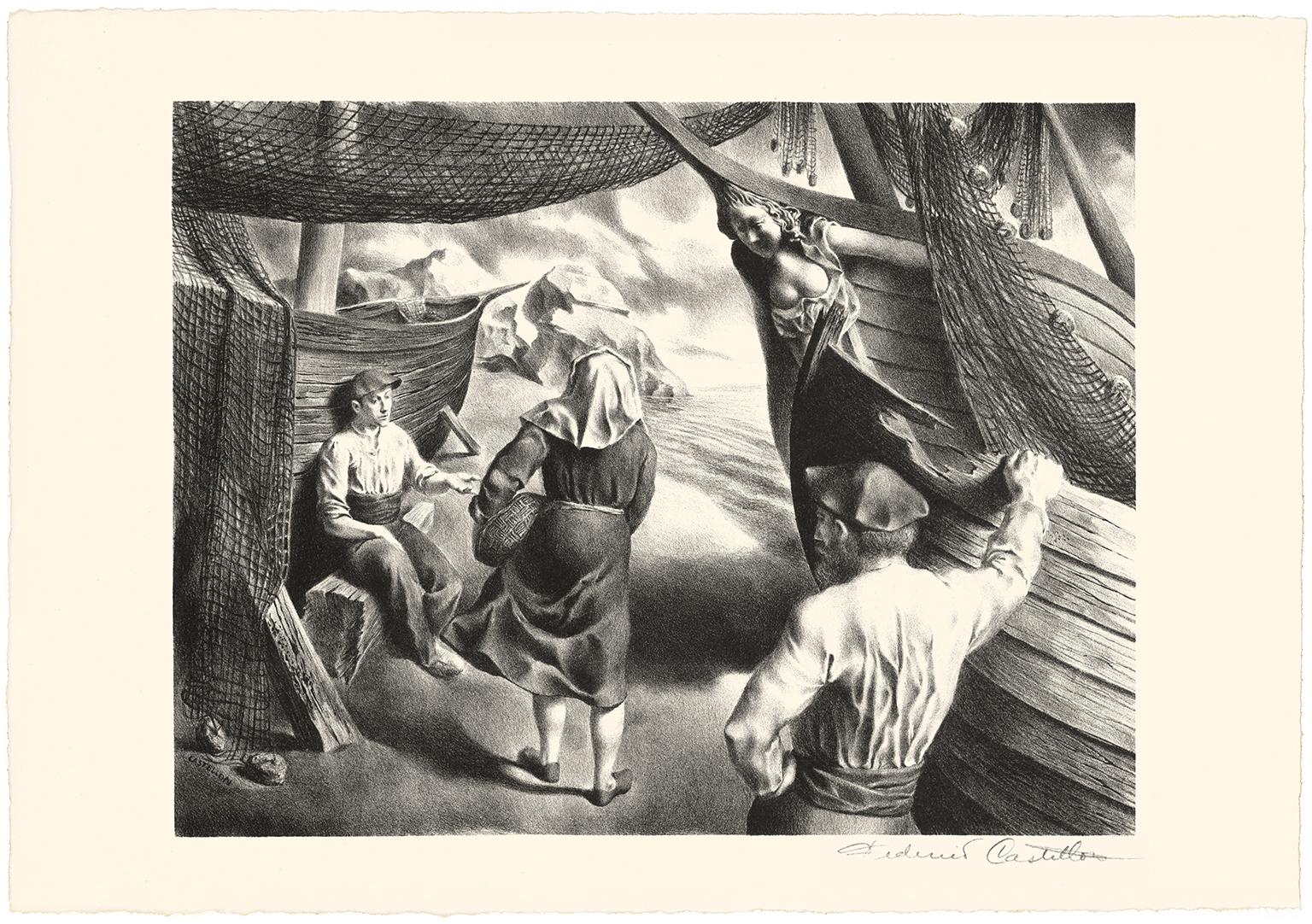Surrealismus der Arks aus der Mitte des Jahrhunderts – Print von Federico Castellon