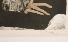 Touching, lithographie surréaliste de Federico Castellón