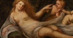 Venus Putti Cervelli Paint 17th Century Oil on canvas Old master Mythological