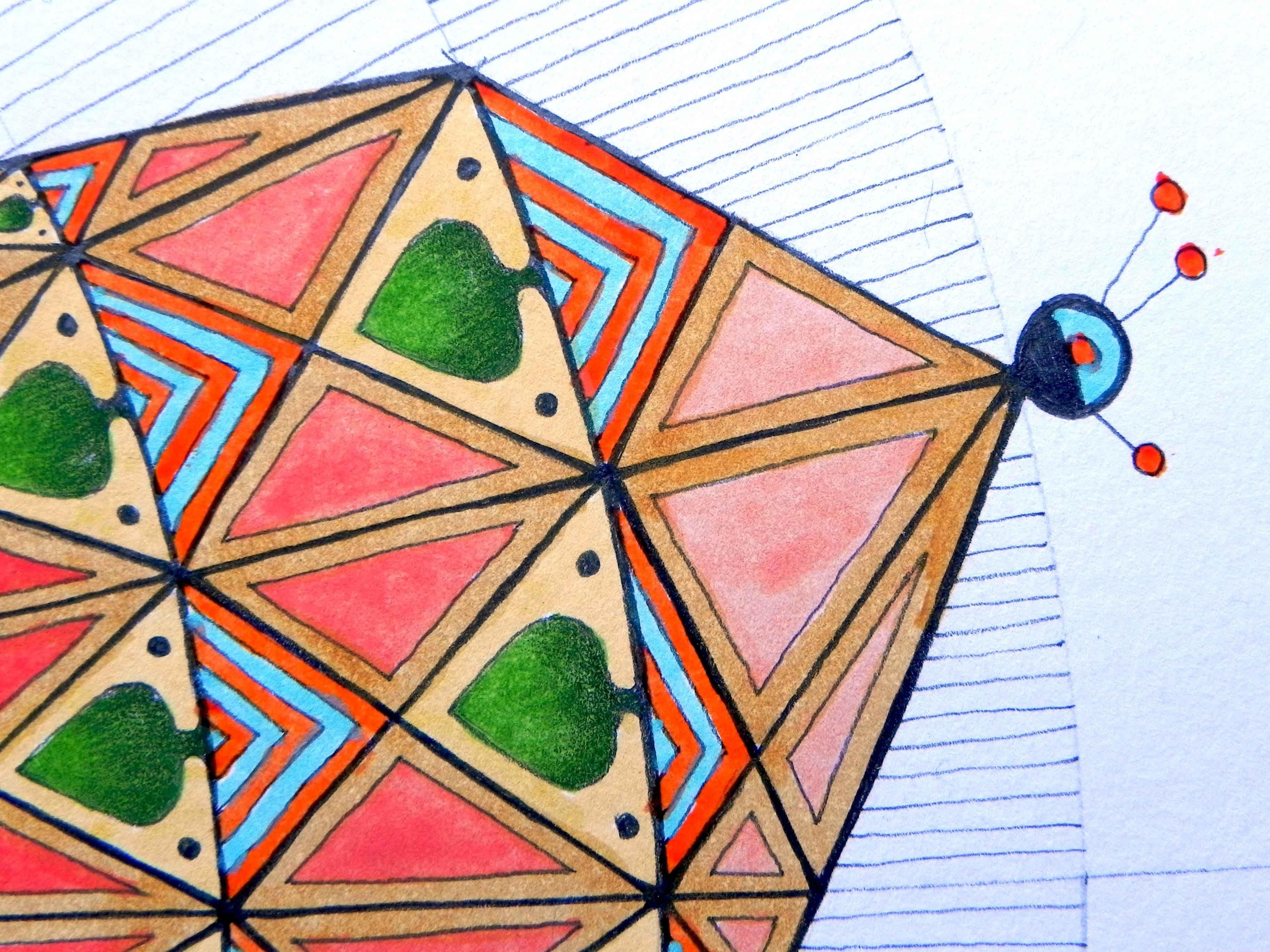 Circular diagram, Mixed Media on Paper For Sale 2