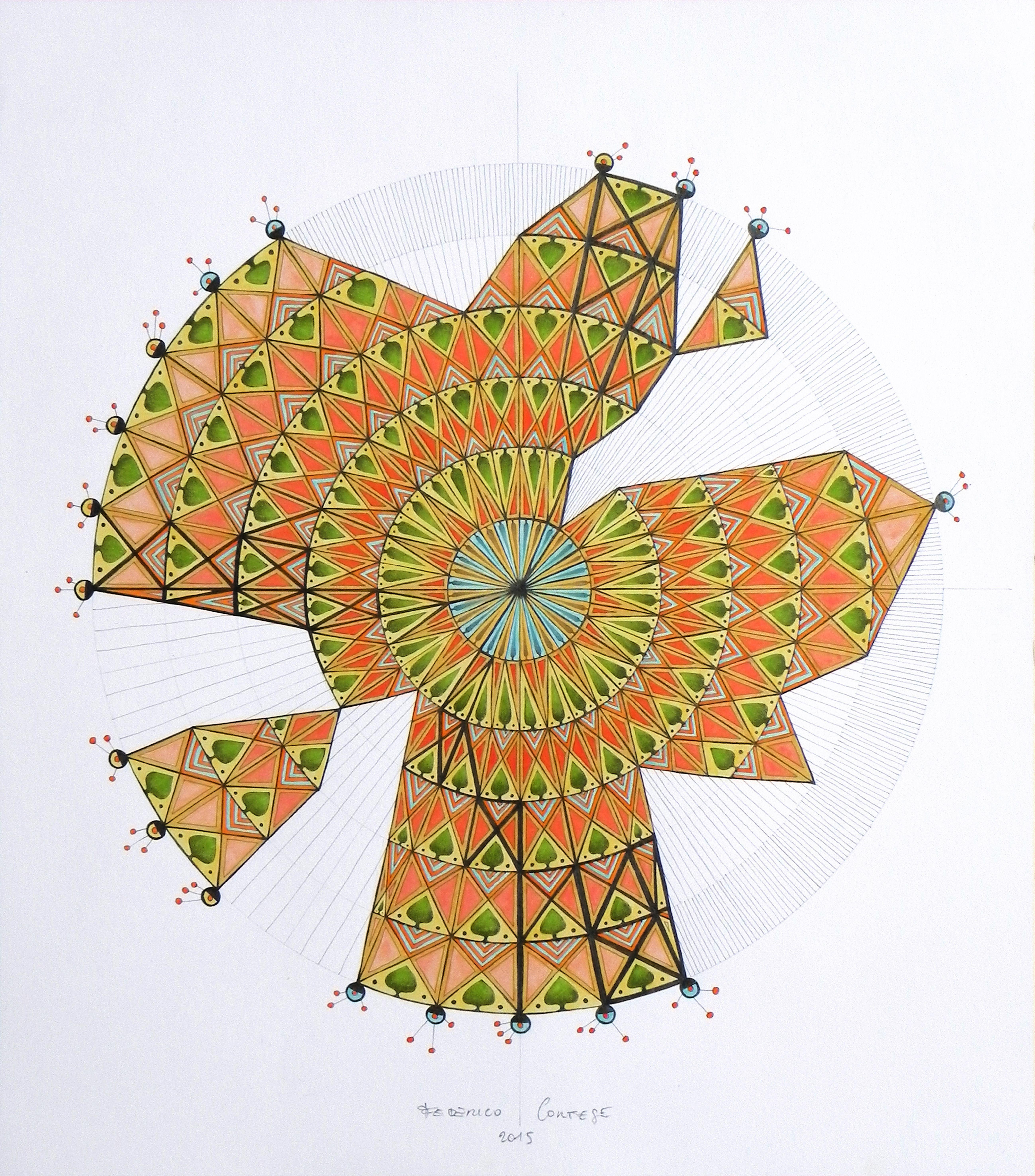 Circular diagram, Mixed Media on Paper - Mixed Media Art by Federico Cortese