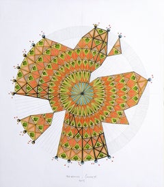 Rundes Diagramm, Mixed Media auf Papier
