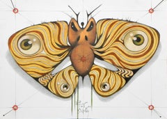 Angry moth, Painting, Oil on Paper