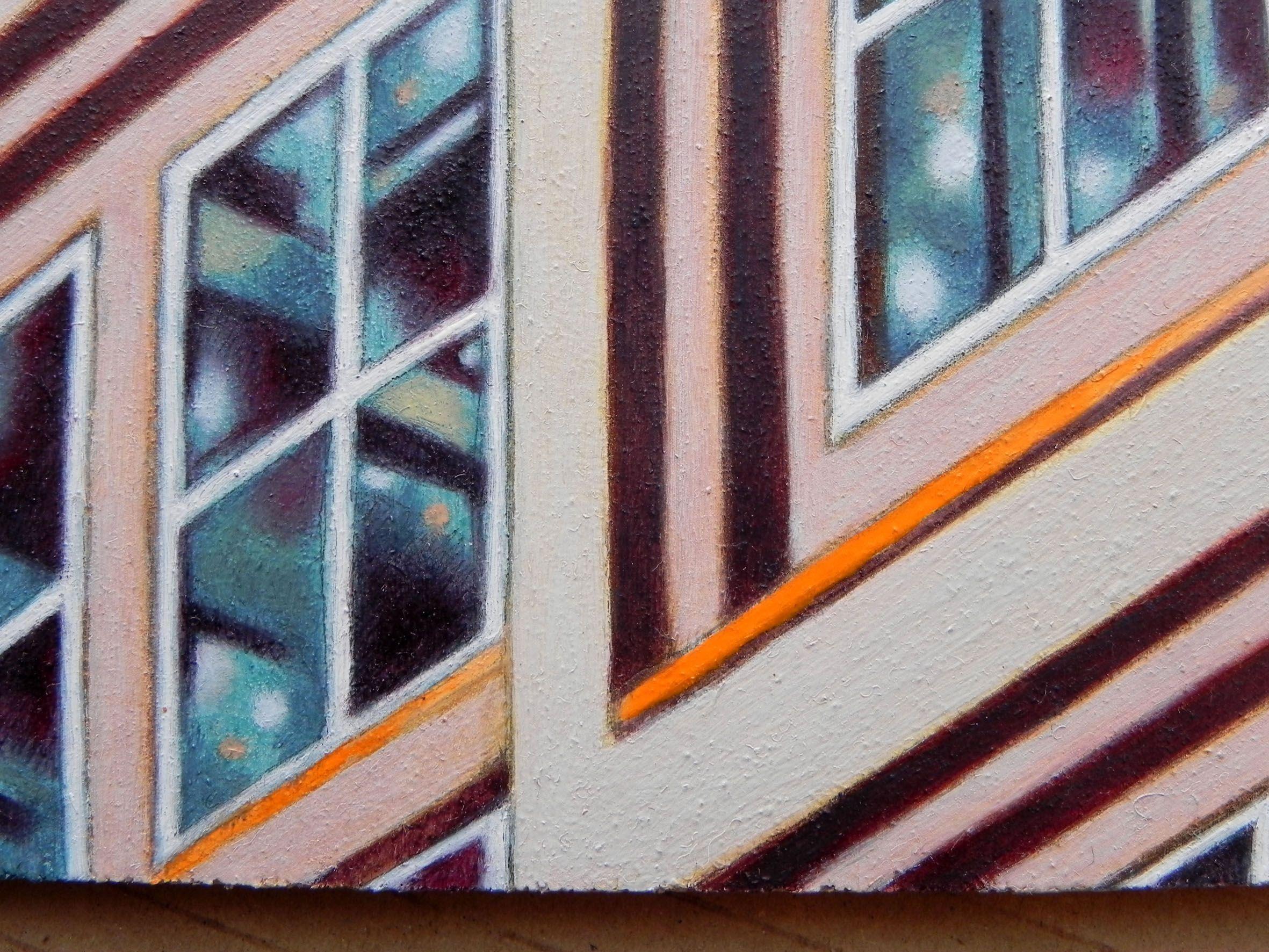 Berlin Alexanderplatz, Painting, Oil on Wood Panel For Sale 2