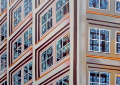 Berlin Alexanderplatz, Painting, Oil on Wood Panel