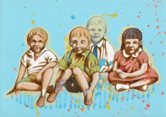 Children, Painting, Oil on Paper