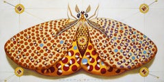 Chromatic butterfly - yellow, Painting, Oil on Paper