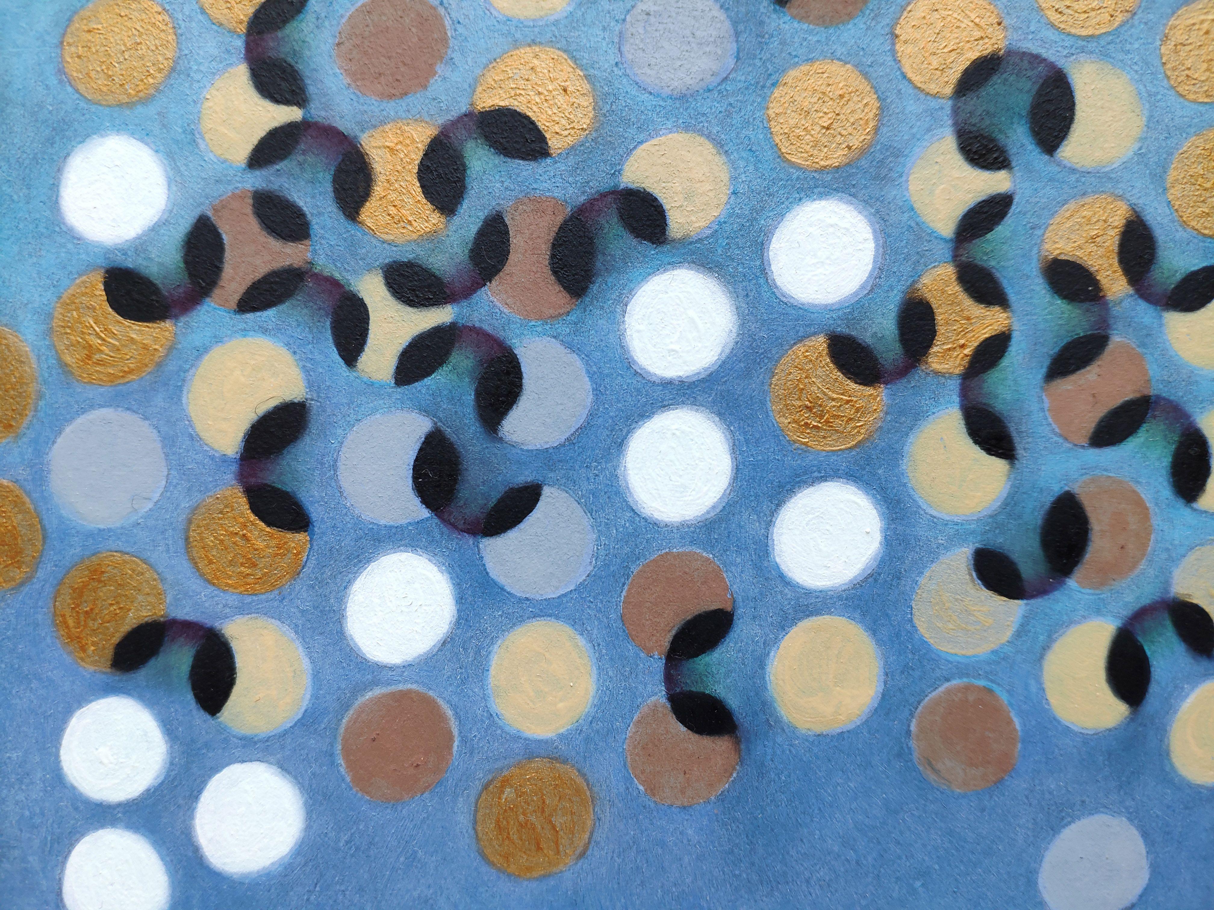 Cromatico, Pittura, Olio su carta - Abstract Painting Blu di Federico Cortese