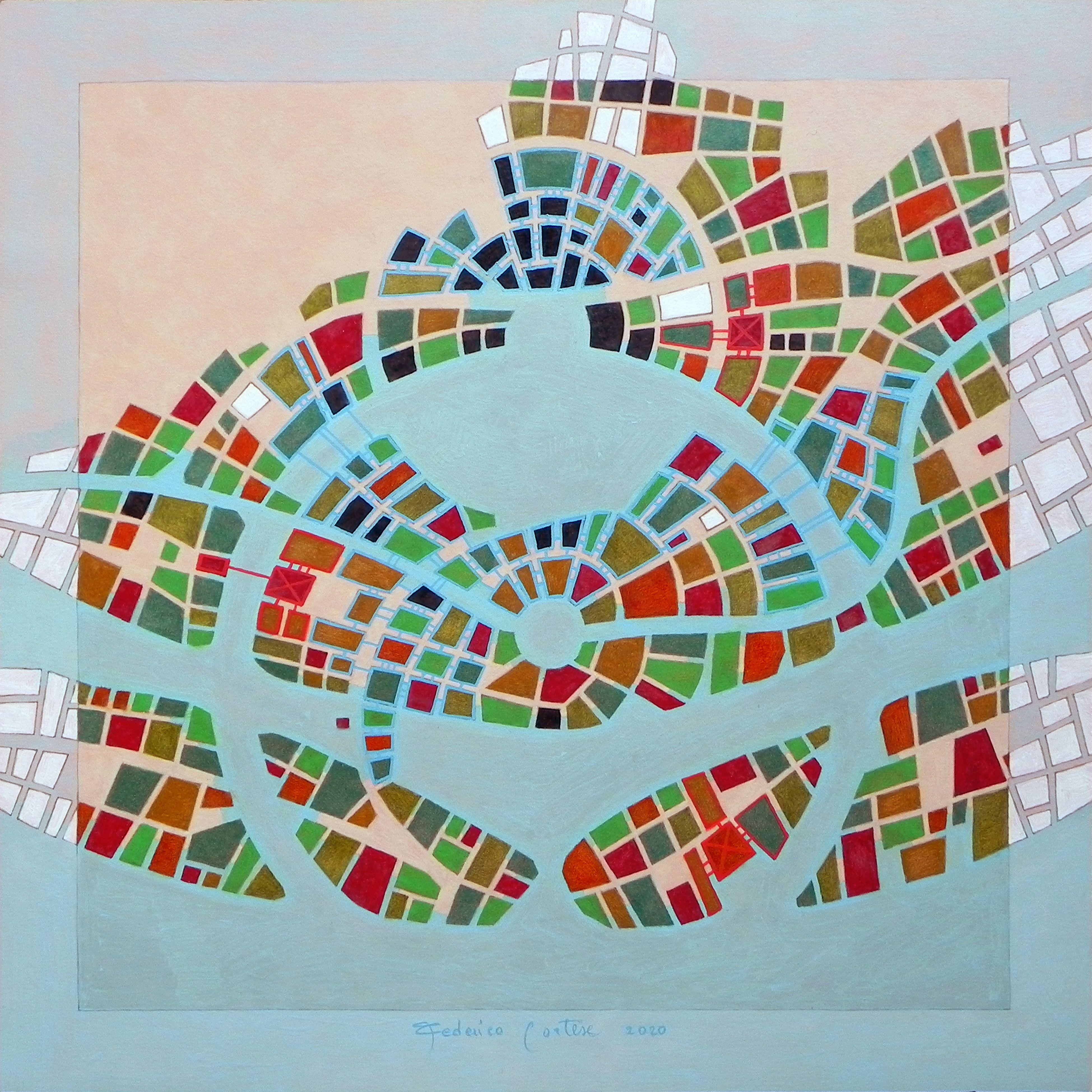 Abstract Painting di Federico Cortese - Cifra numero 50, Pittura, Olio su carta
