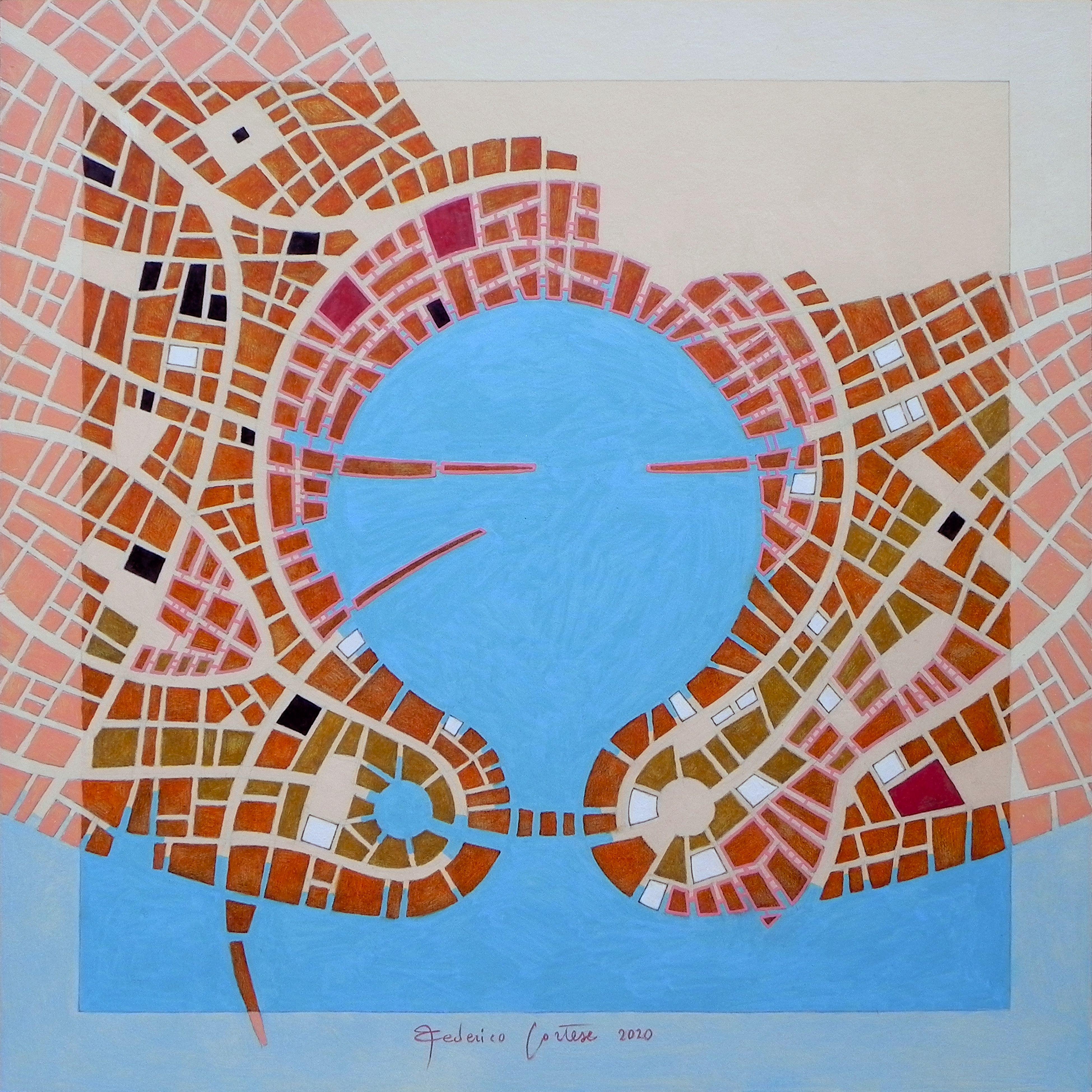 Federico Cortese Abstract Painting - Cipher number 51, Painting, Oil on Paper