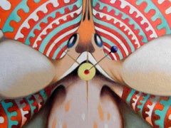 Circular butterfly, Painting, Oil on Paper