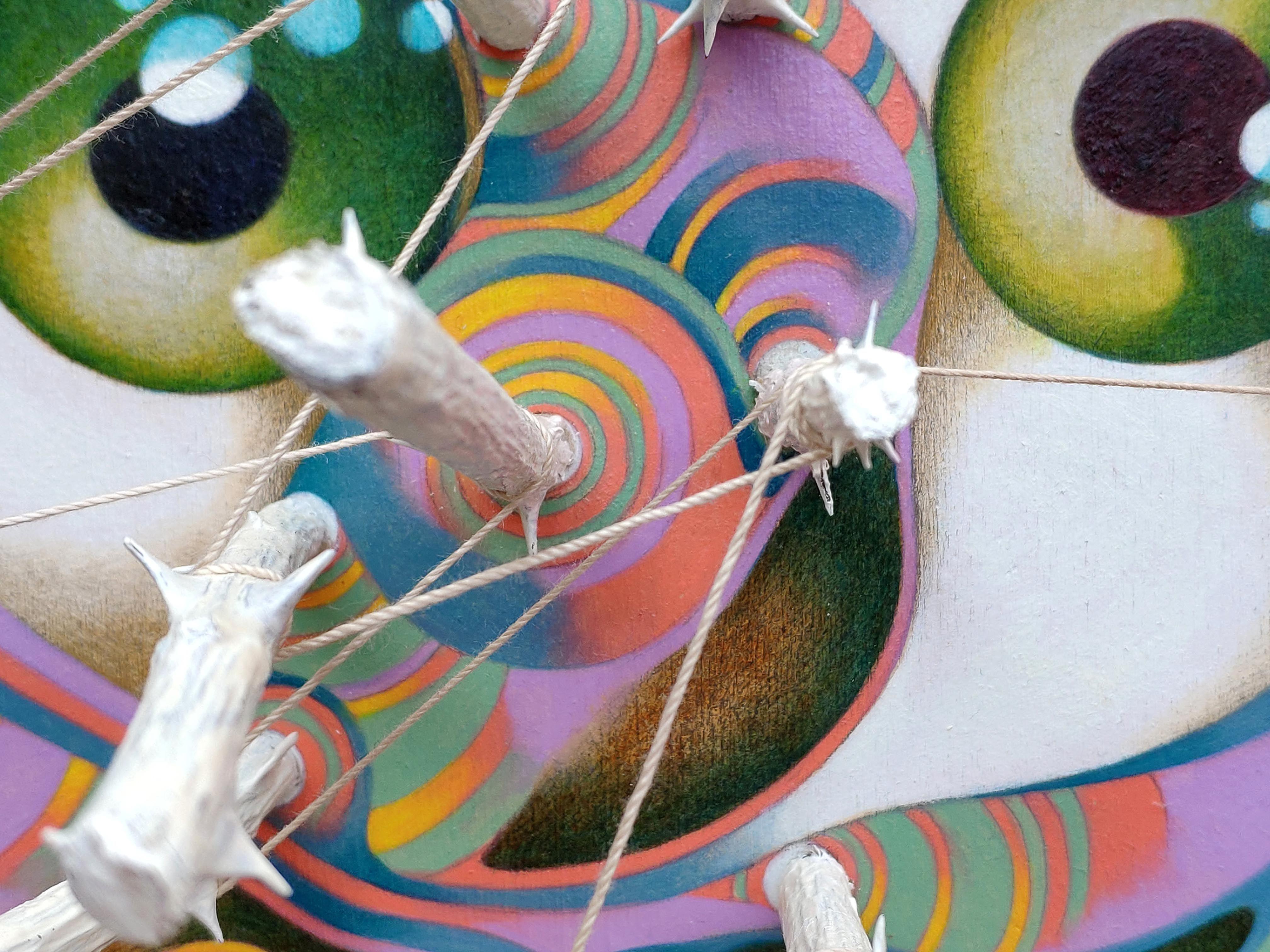 Costellazione numero 11, Pittura, Olio su pannello di Wood - Painting Surrealismo di Federico Cortese