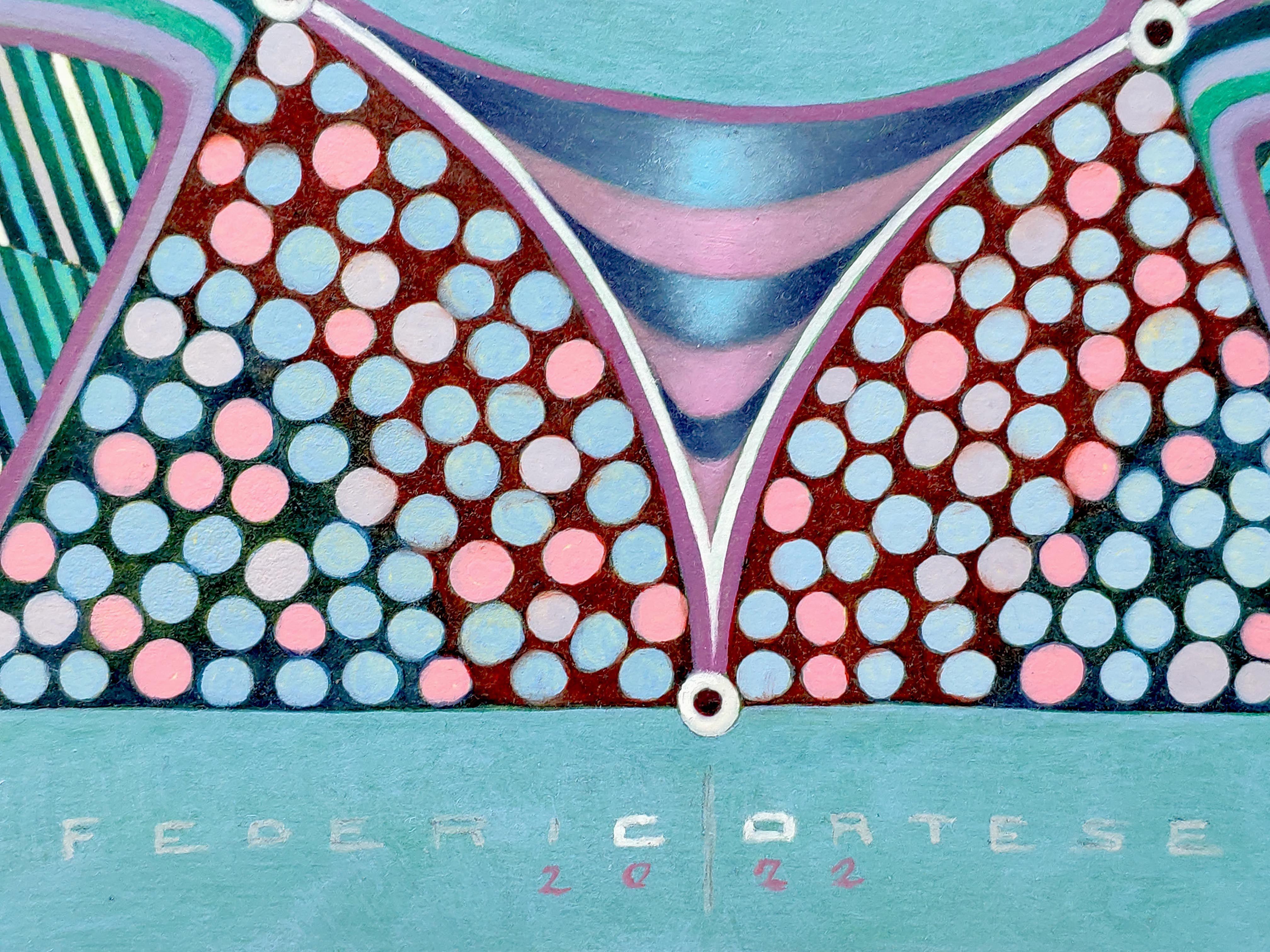 Numéro de constellation 13, peinture, huile sur papier - Painting de Federico Cortese