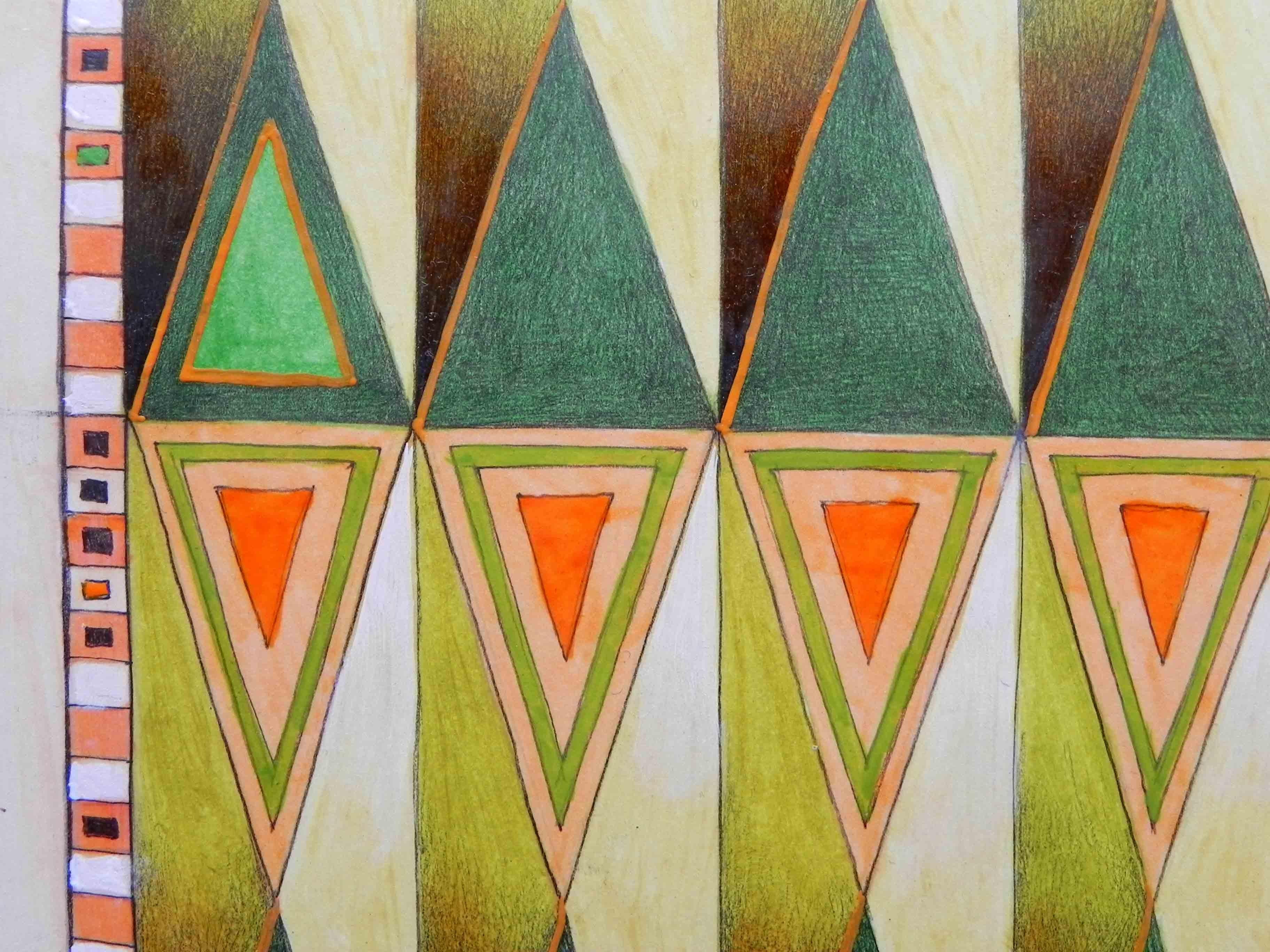 diagramma, Pittura, Olio su carta - Abstract Painting Bianco di Federico Cortese