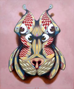 Dog mask, Painting, Oil on Paper