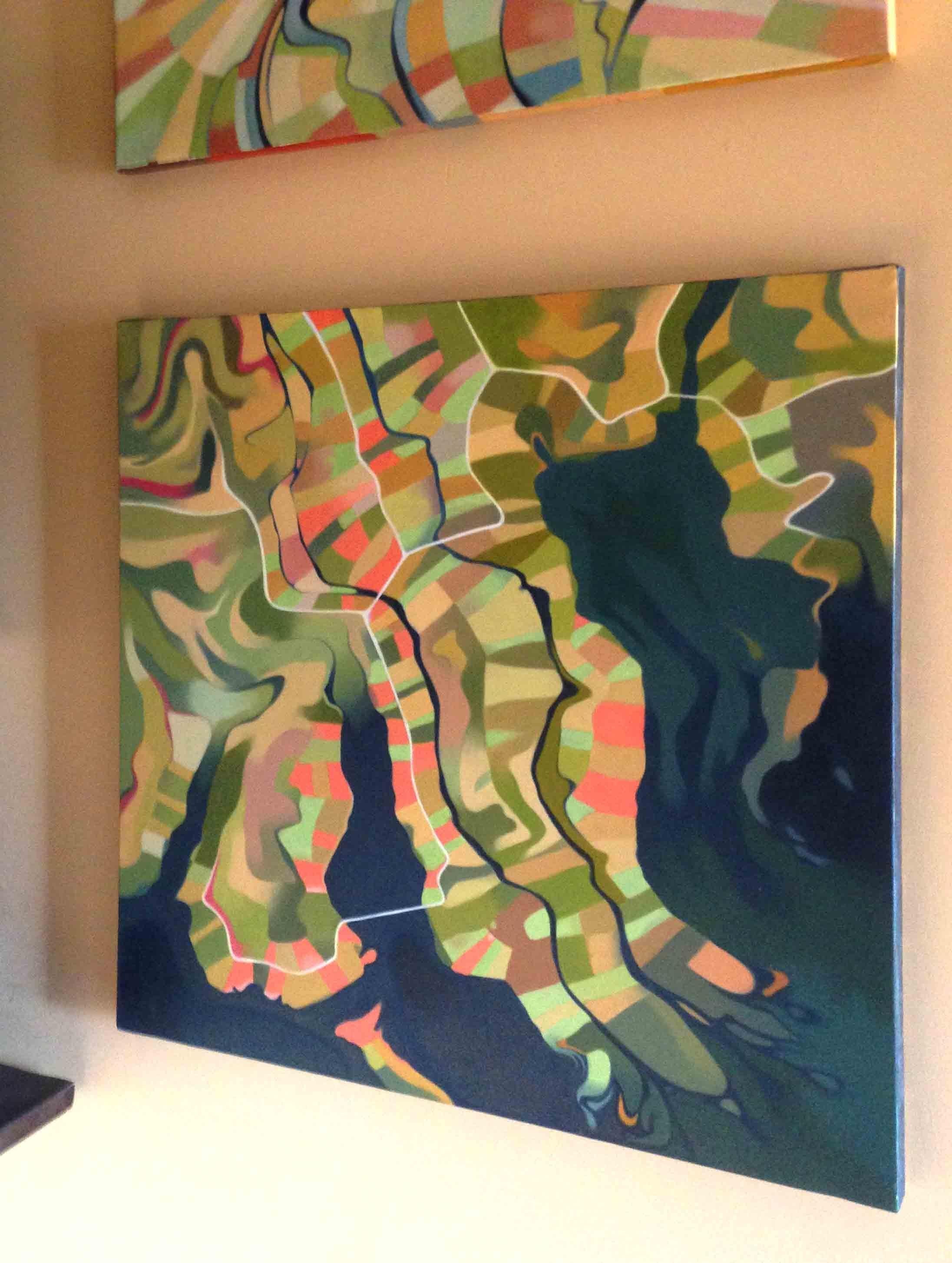 Estuary, Painting, Oil on Canvas - Brown Abstract Painting by Federico Cortese