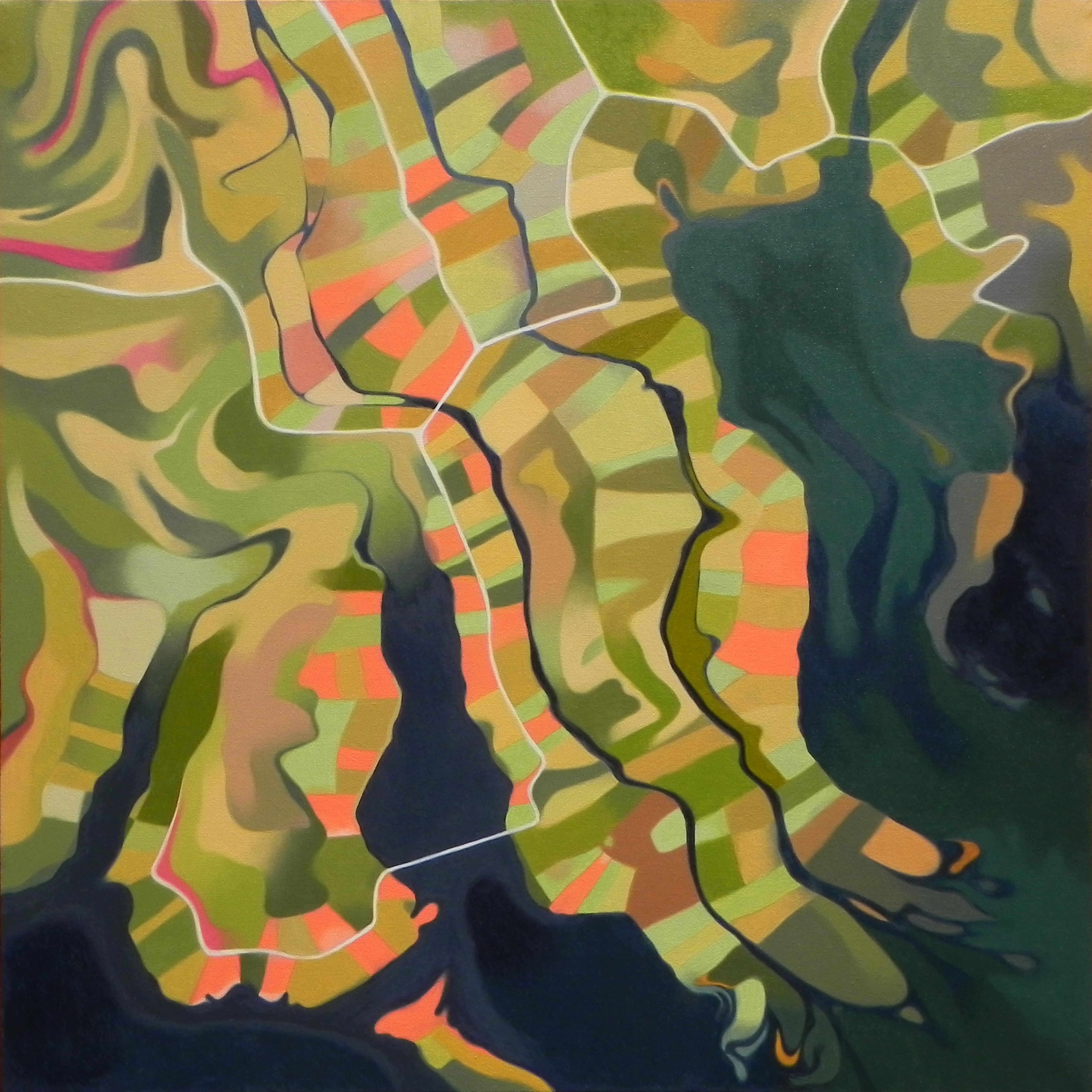Federico Cortese Abstract Painting - Estuary, Painting, Oil on Canvas