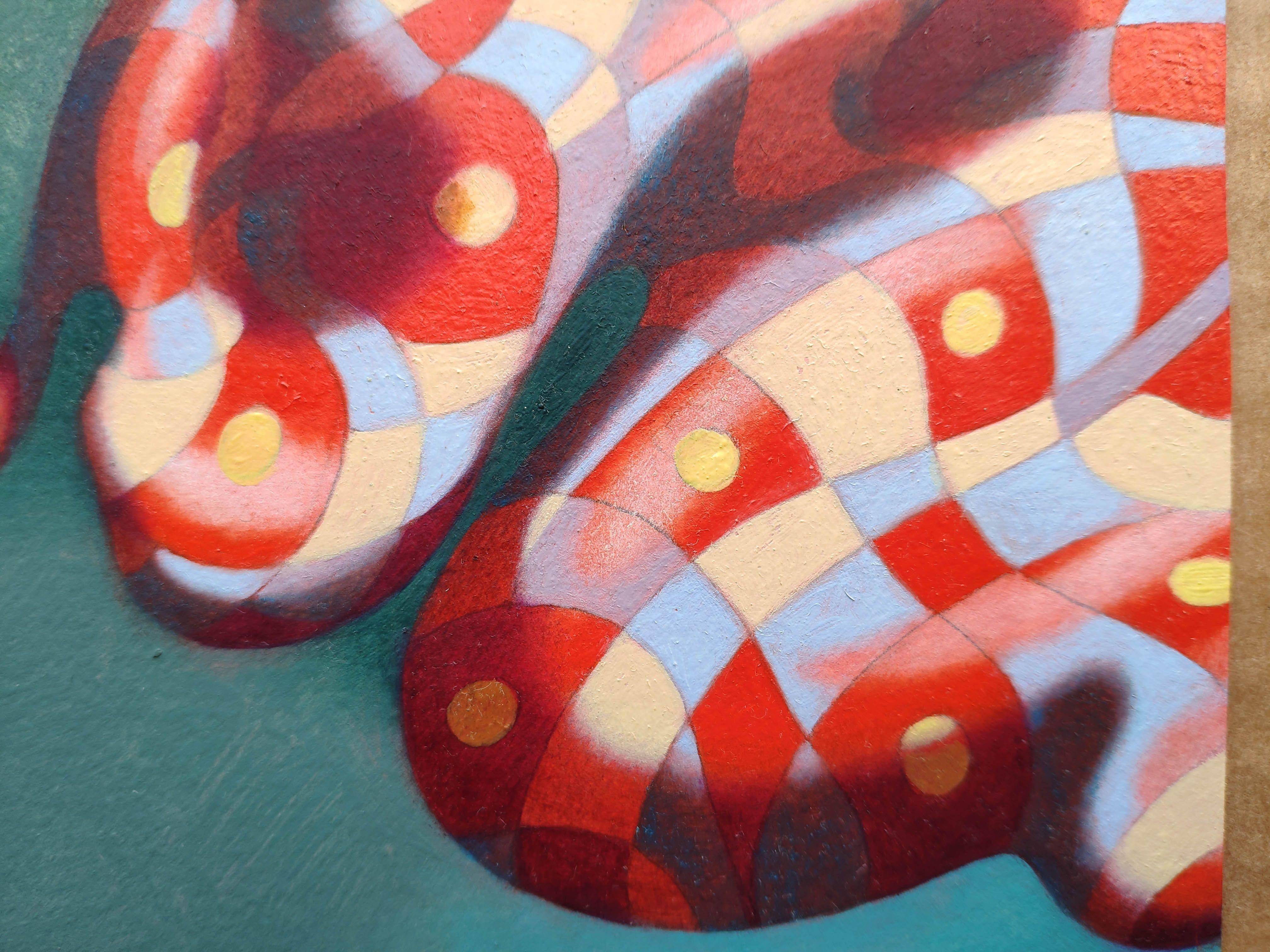 Flaggen, Gemälde, Öl auf Papier (Pop-Art), Painting, von Federico Cortese