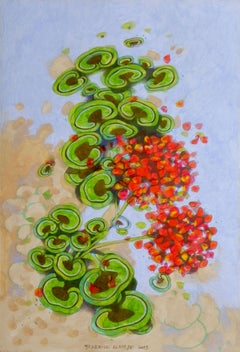 geraniums, Painting, Oil on Paper