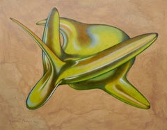 Green aerofish, Painting, Oil on Paper
