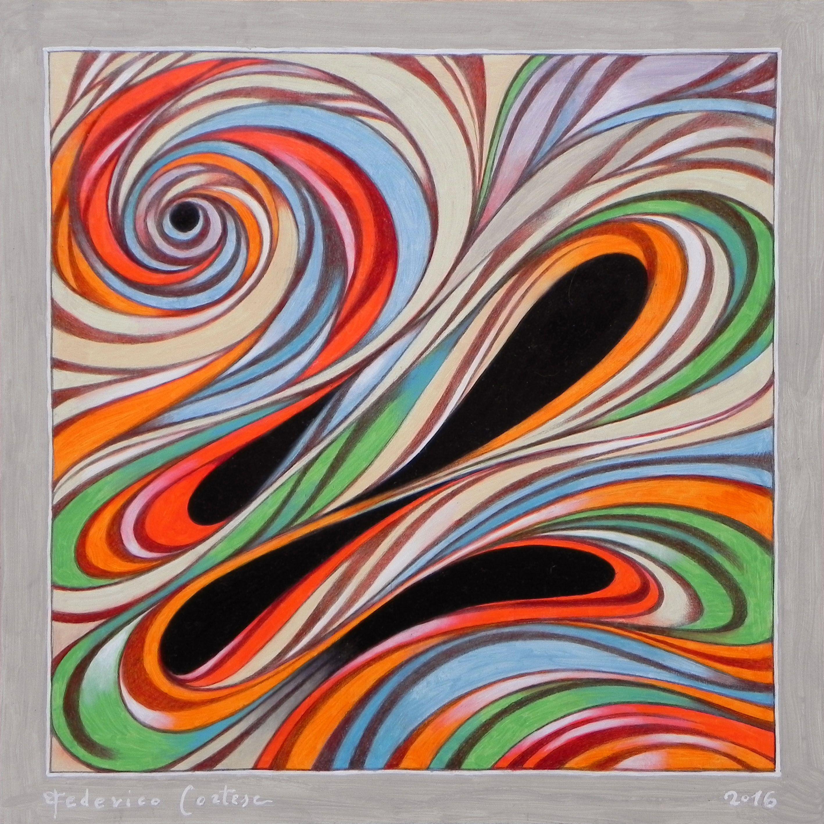 Abstract Painting de Federico Cortese - gota de tinta, Pintura, Óleo sobre papel