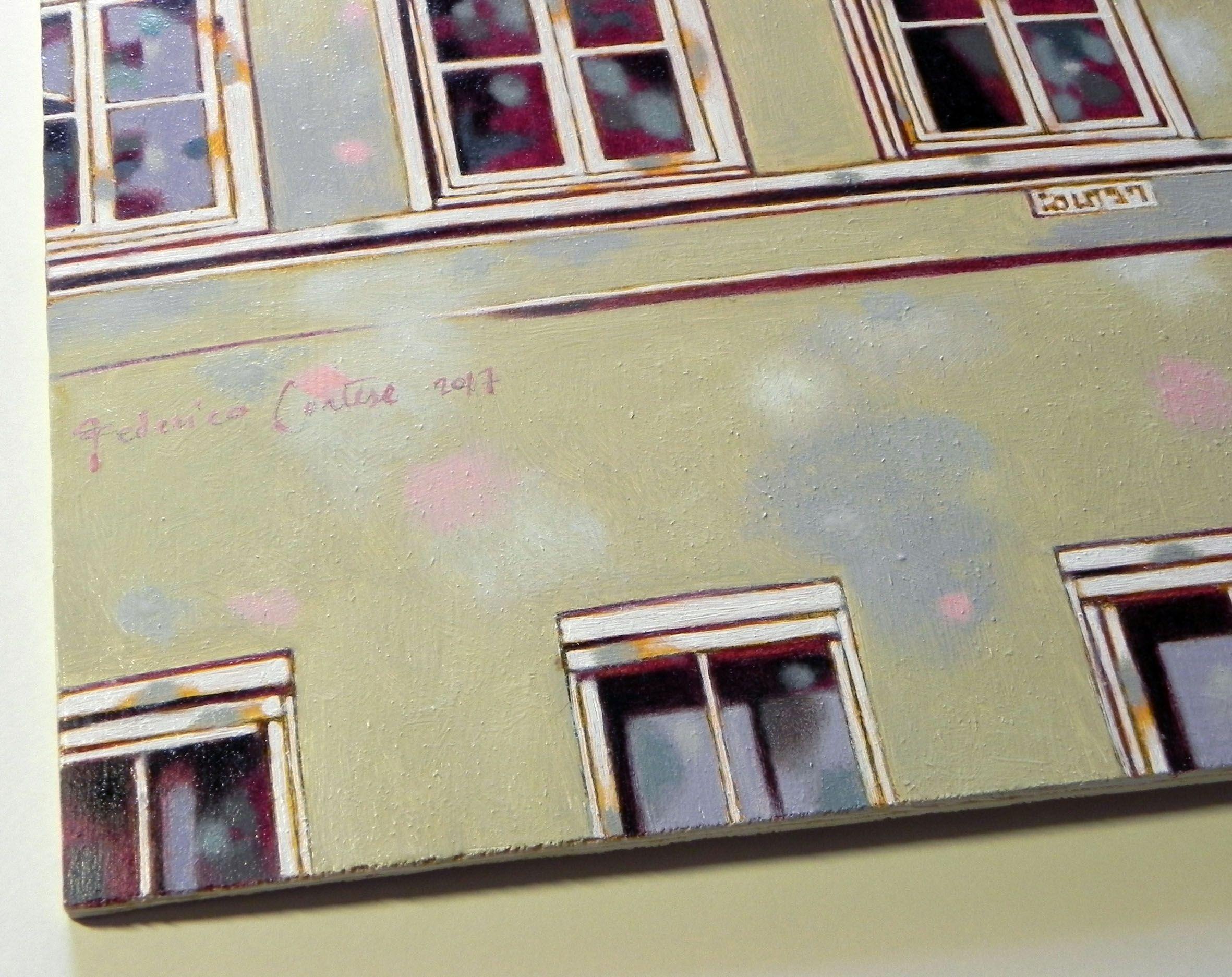 Kultorvet, Copenaghen, Pintura, Óleo sobre panel de madera en venta 2