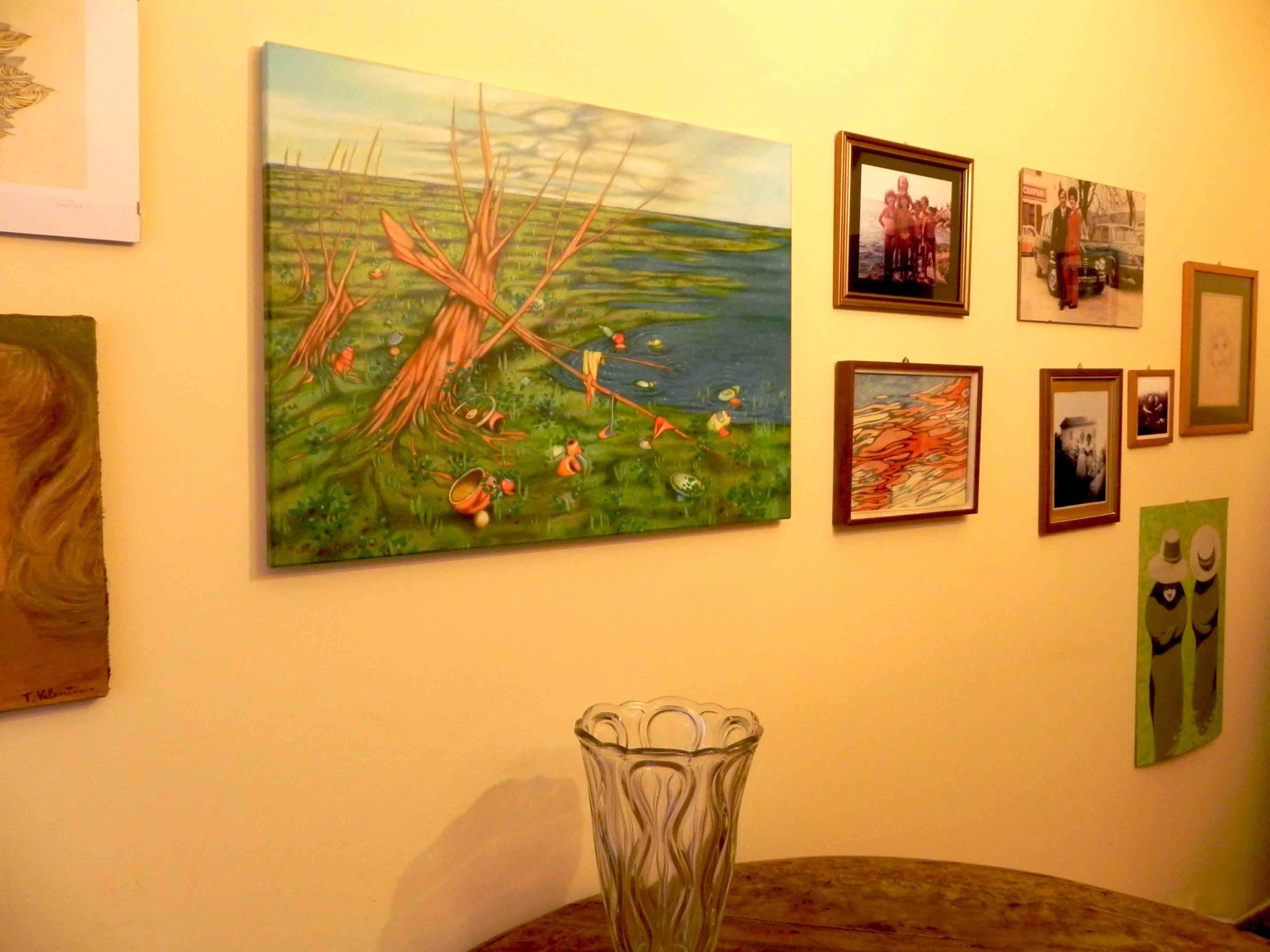 landscape with garbage, Painting, Oil on Canvas For Sale 3