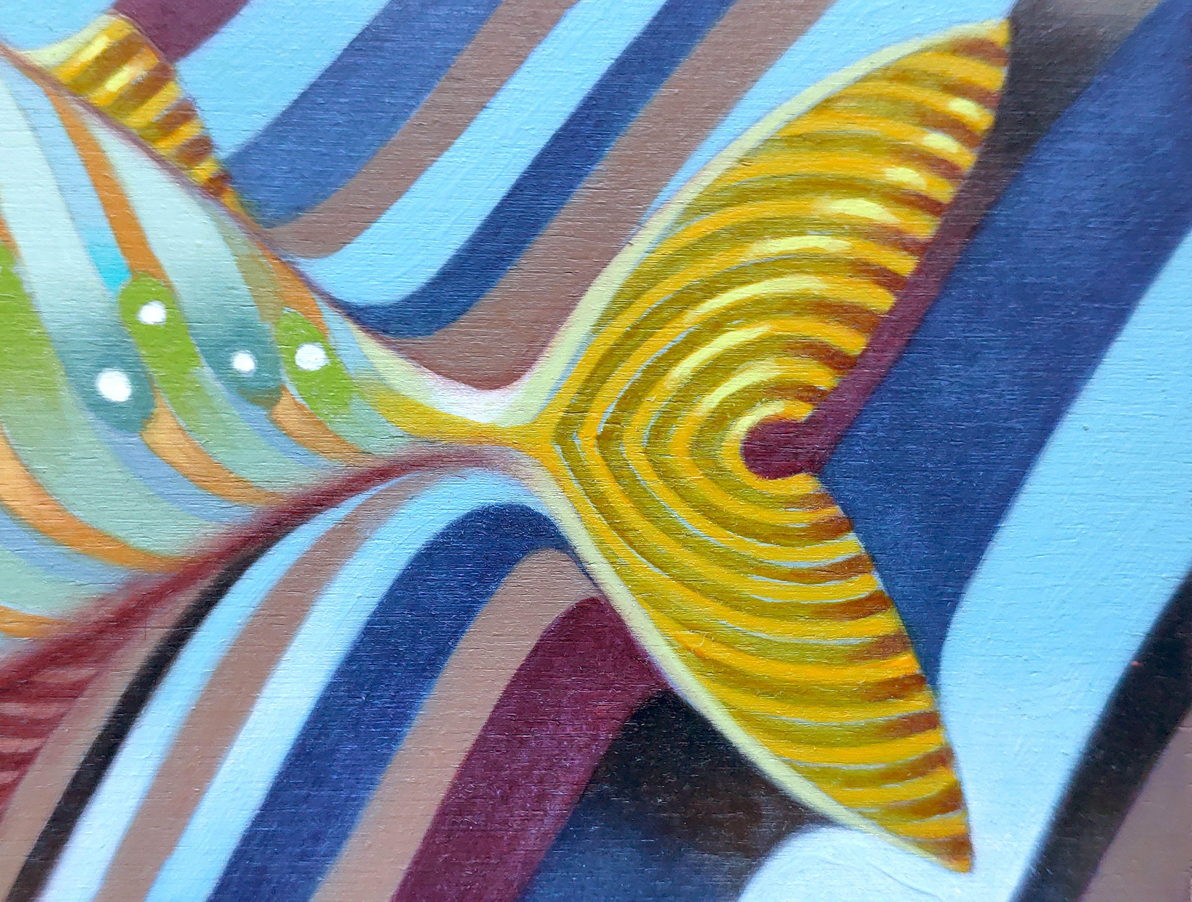 Little fish, Painting, Oil on Wood Panel For Sale 3