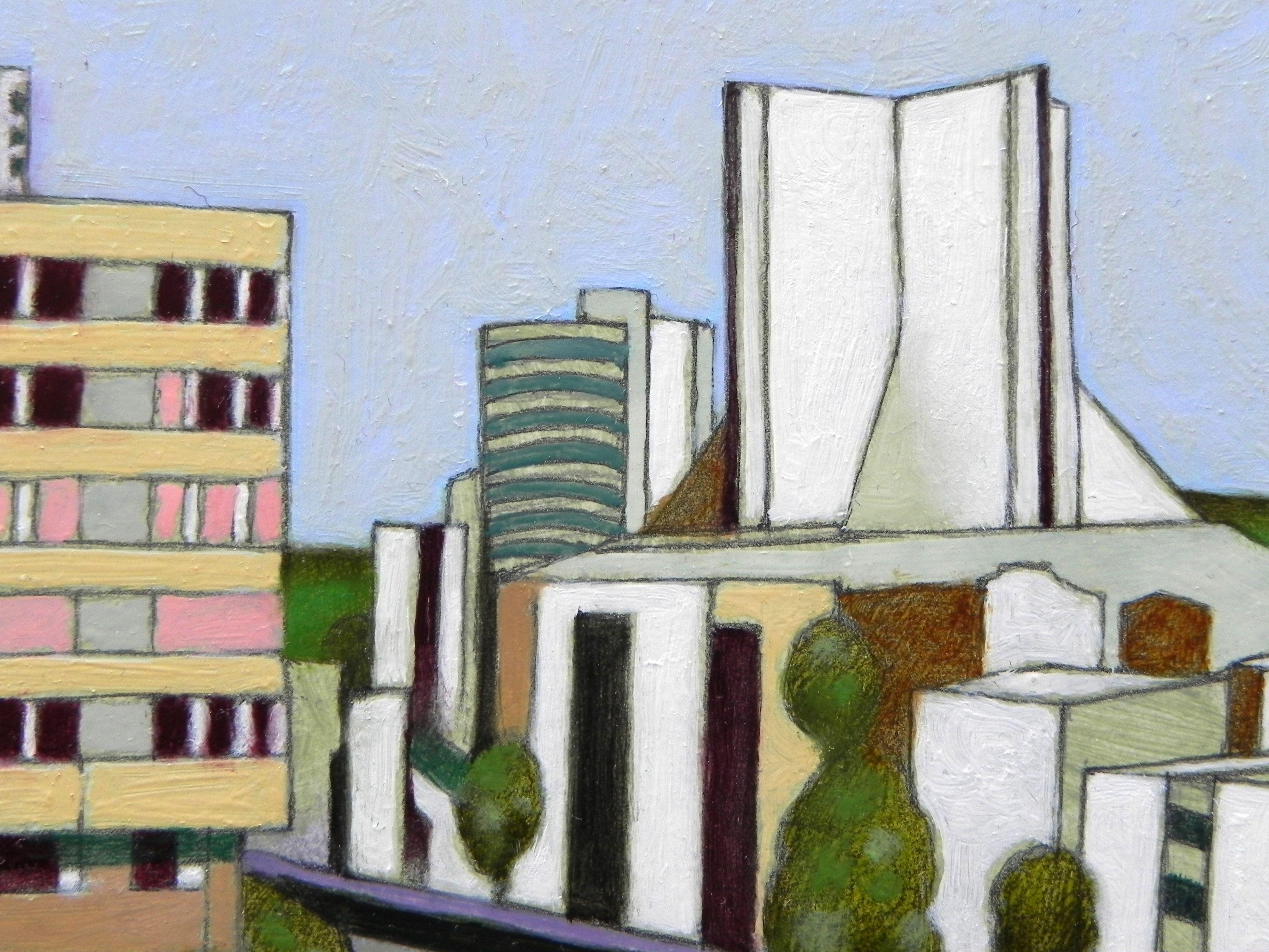 Little view of San Francisco, Painting, Oil on Paper For Sale 2