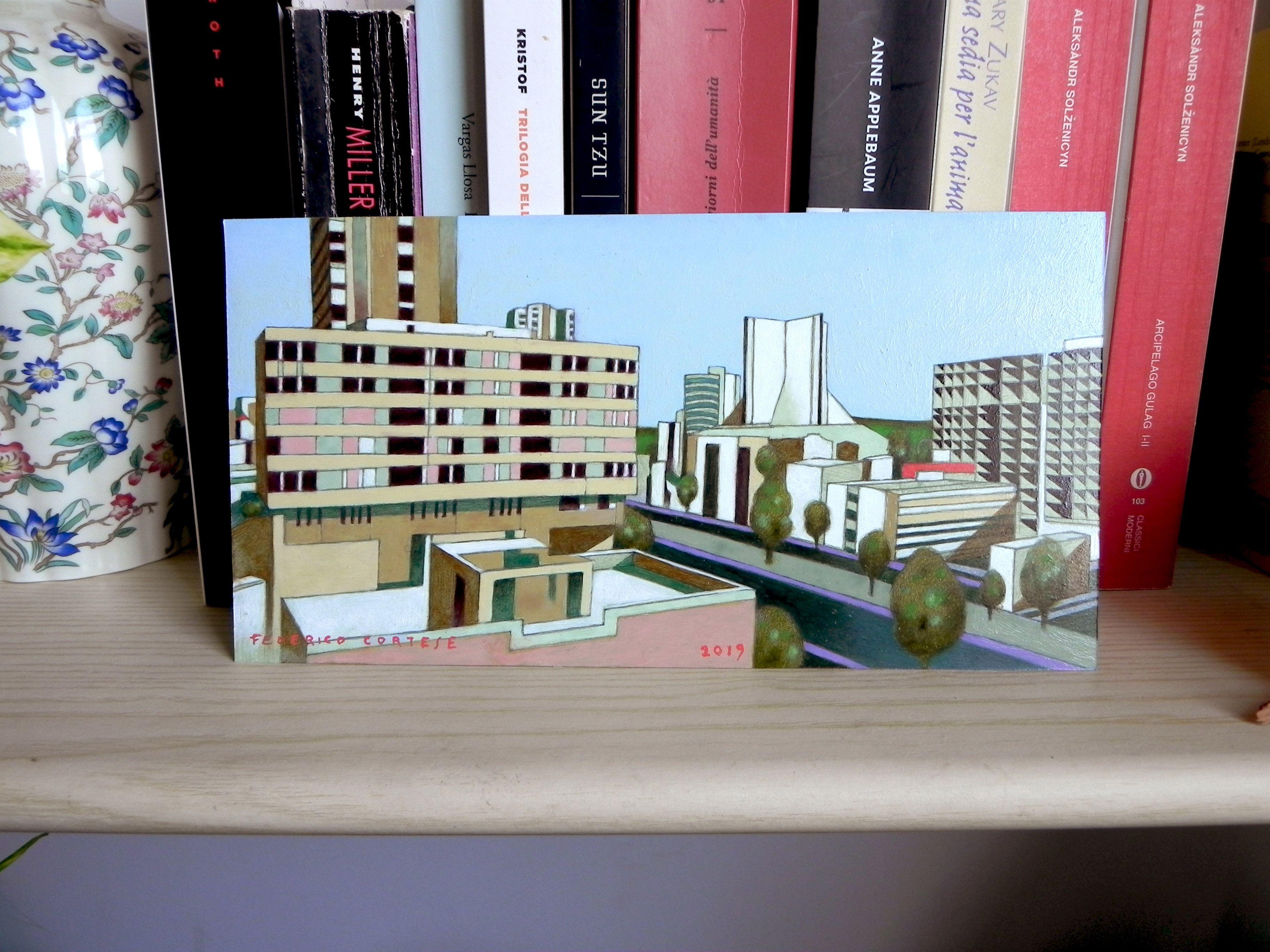 Little view of San Francisco, Painting, Oil on Paper For Sale 3