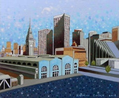 Little view of San Francisco, Painting, Oil on Wood Panel