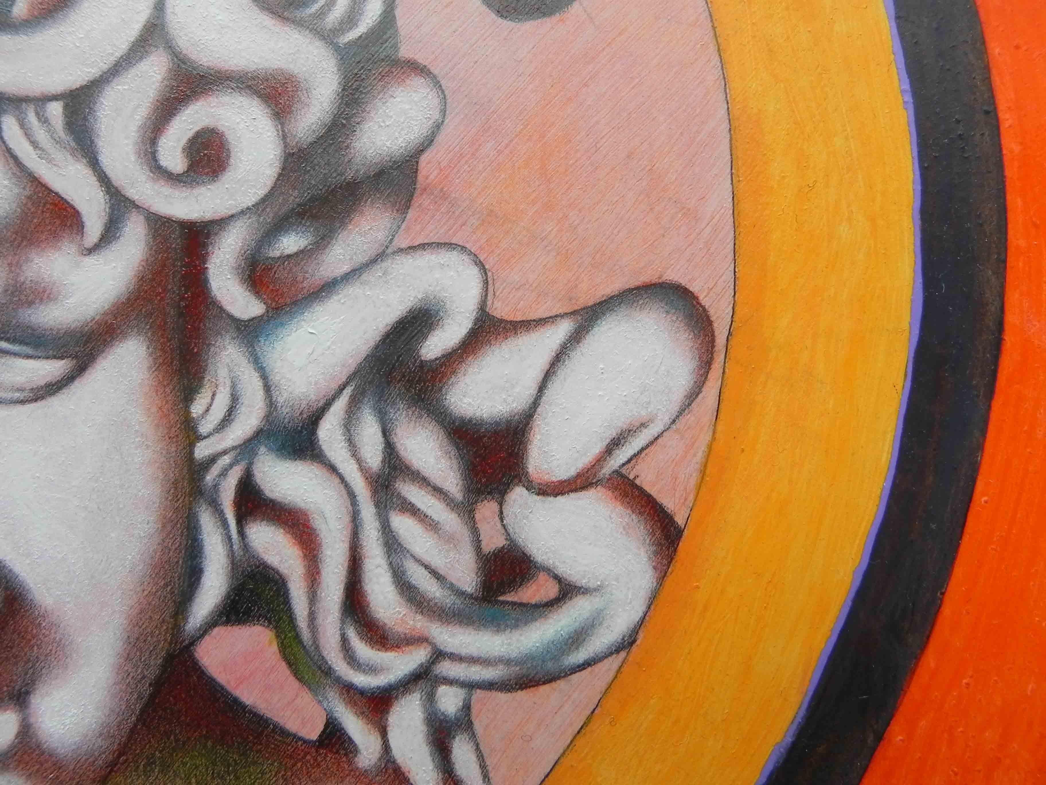 Medusa del Bernini, Gemälde, Öl auf Papier (Sonstige Kunststile), Painting, von Federico Cortese