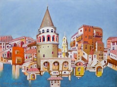 Mémoire d'Istanbul, peinture, huile sur papier