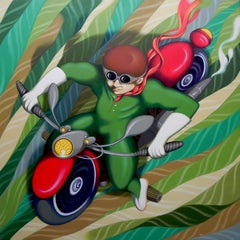 Motorbike, Painting, Oil on Canvas